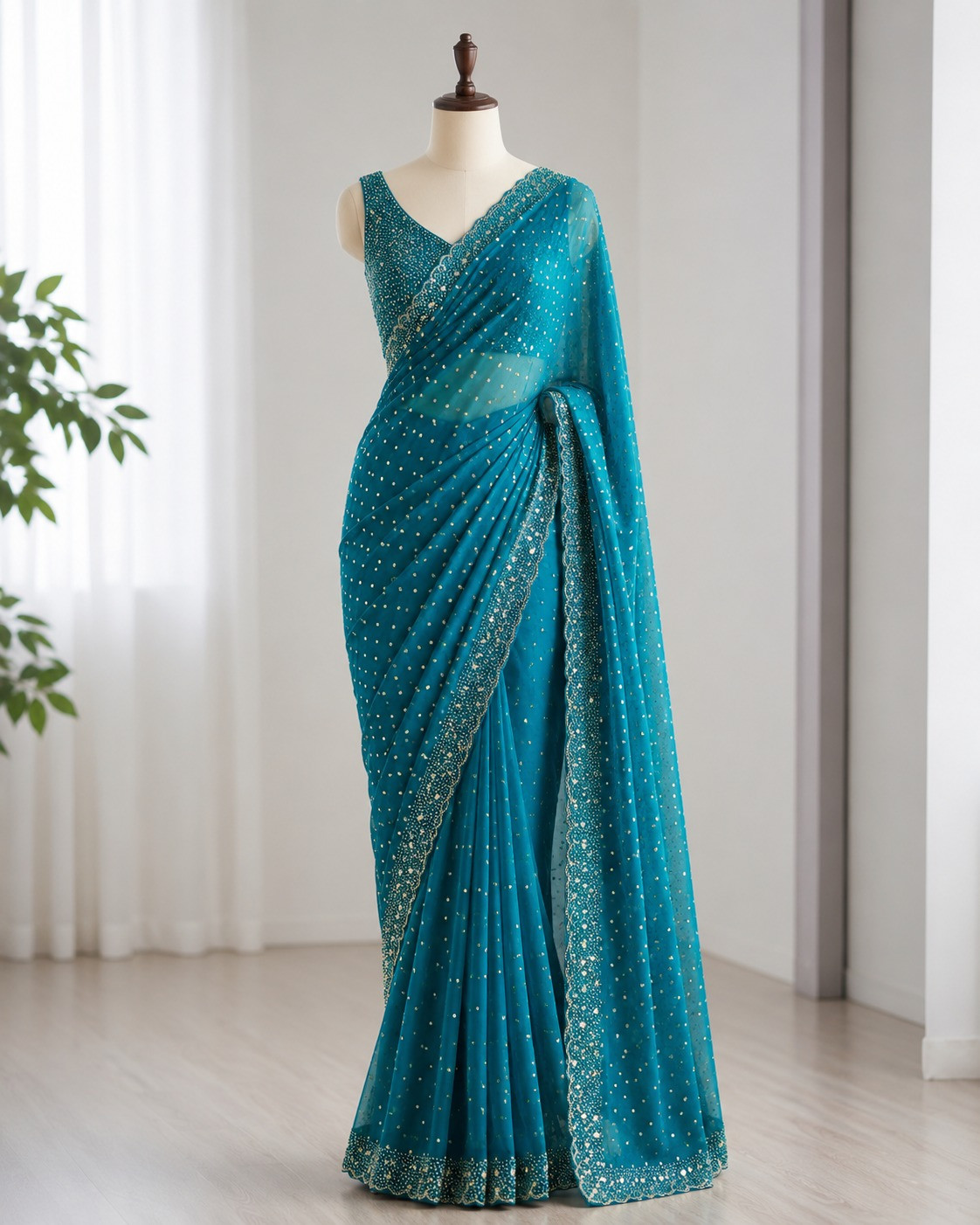 Space Silk with butti Saree