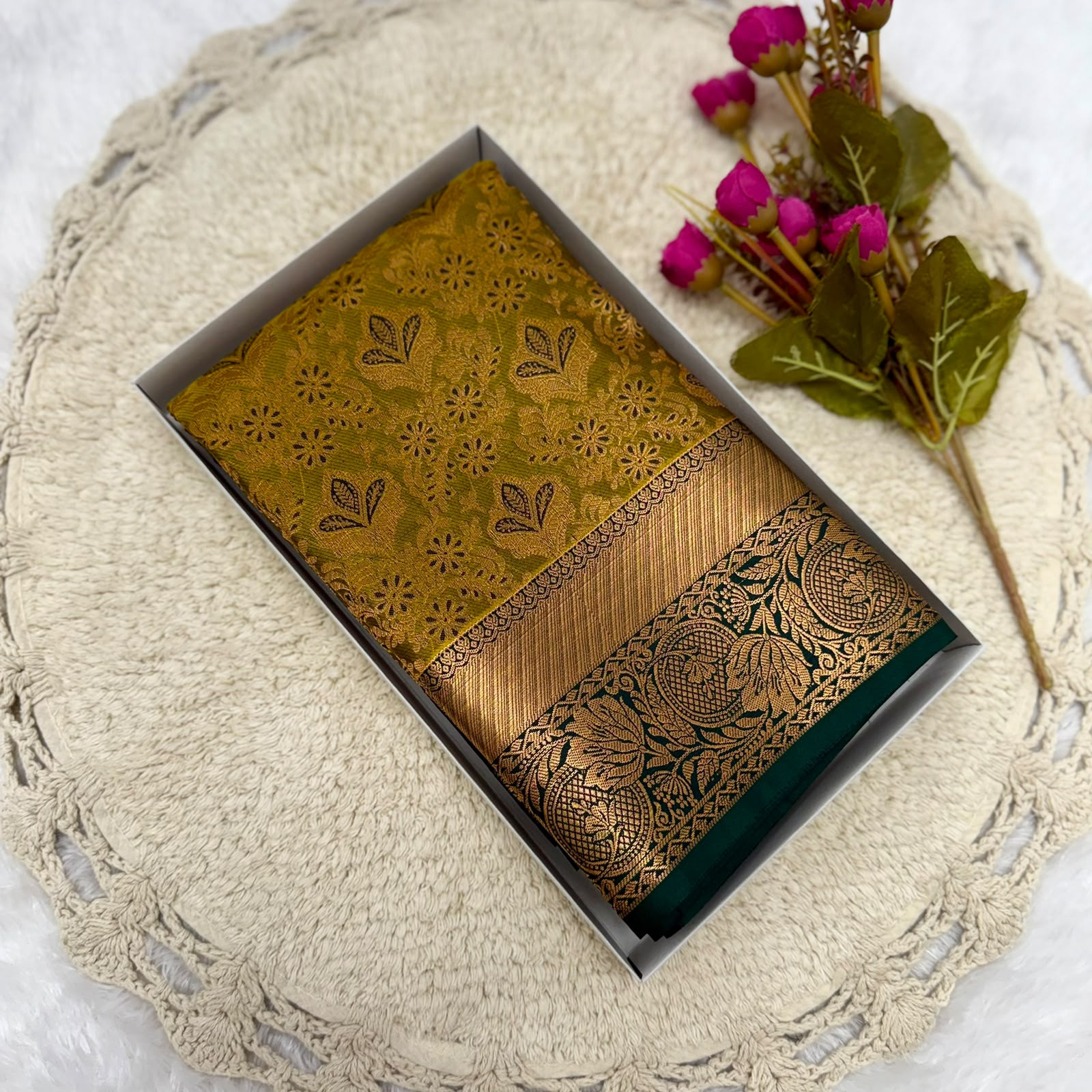 Copper and zari Sarees