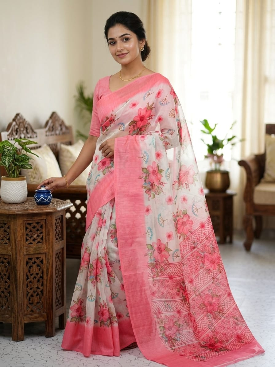 Linen sarees