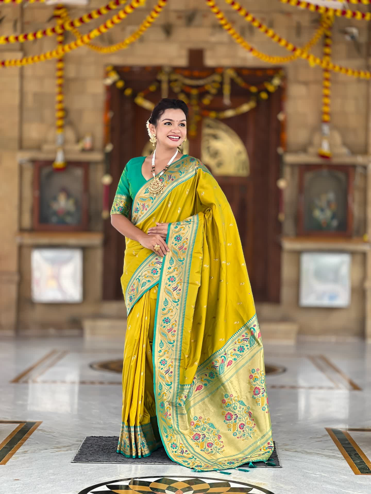 Soft Pethani silk saree with zari weaving
