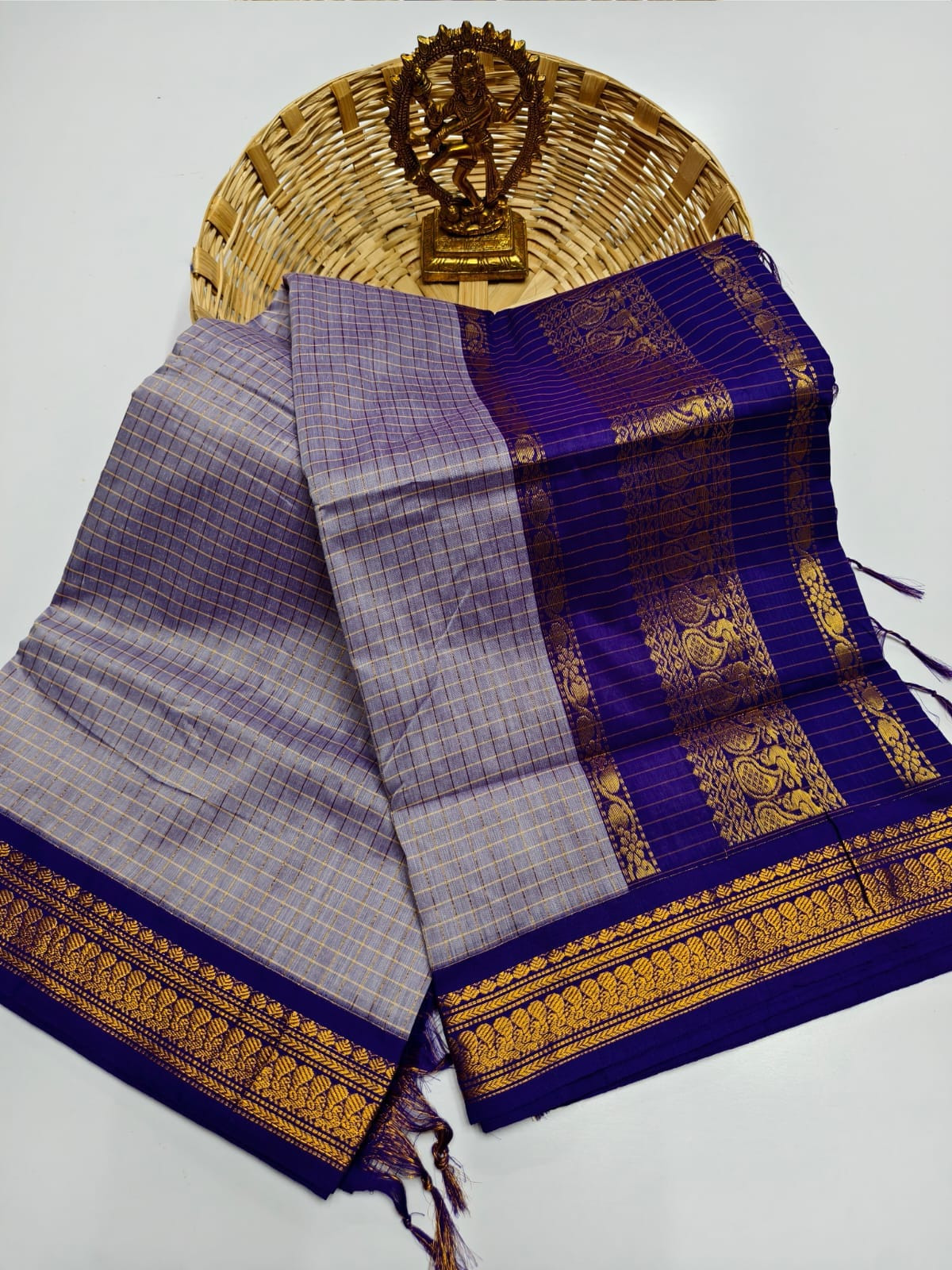 Kalyani cotton checked saree