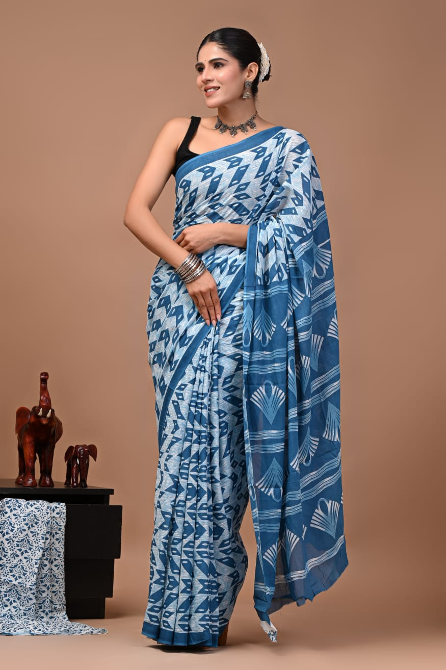 PRINTED MULMUL COTTON  SARE
