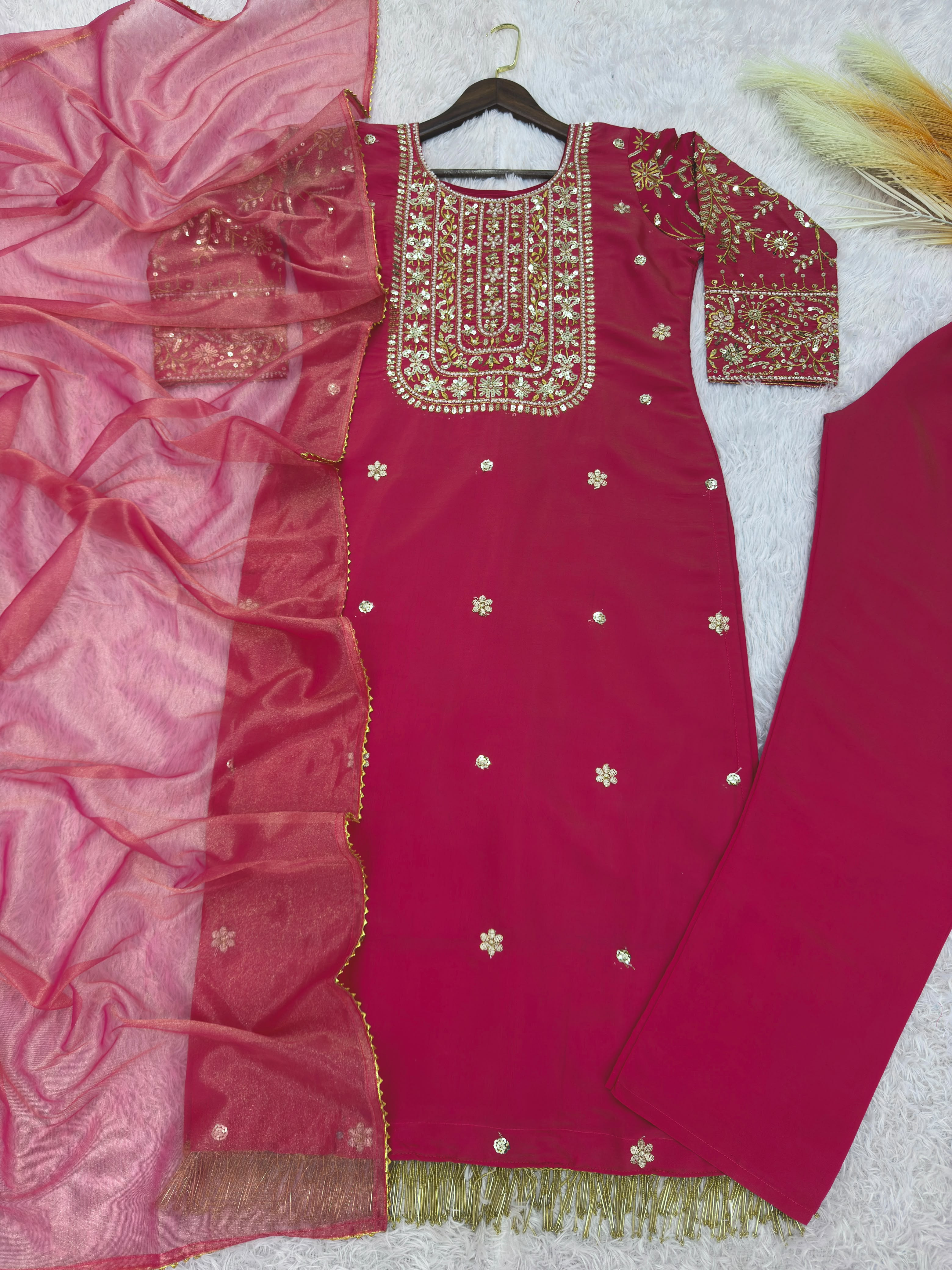 Embroidery kurti and plazo set