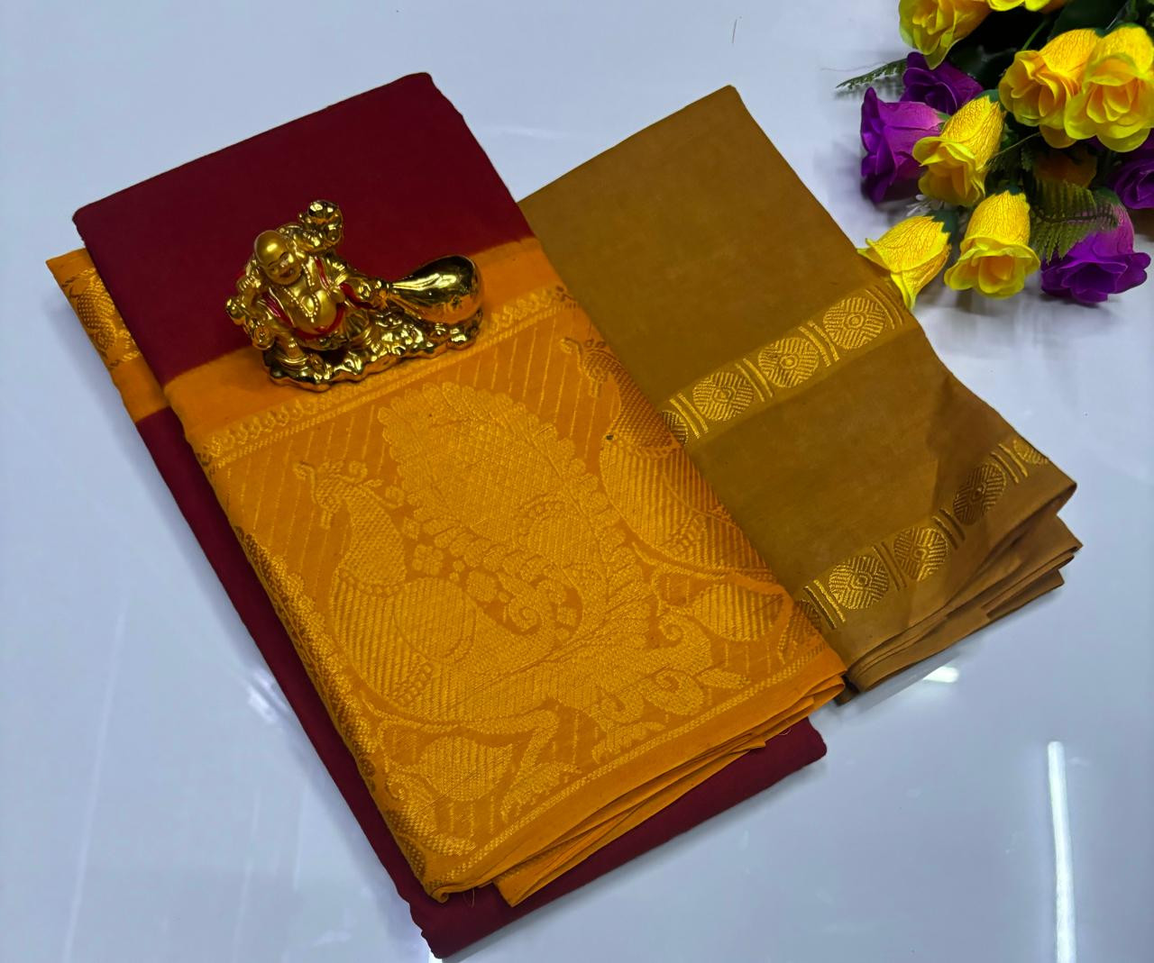 Meenakshi gopuram design saree