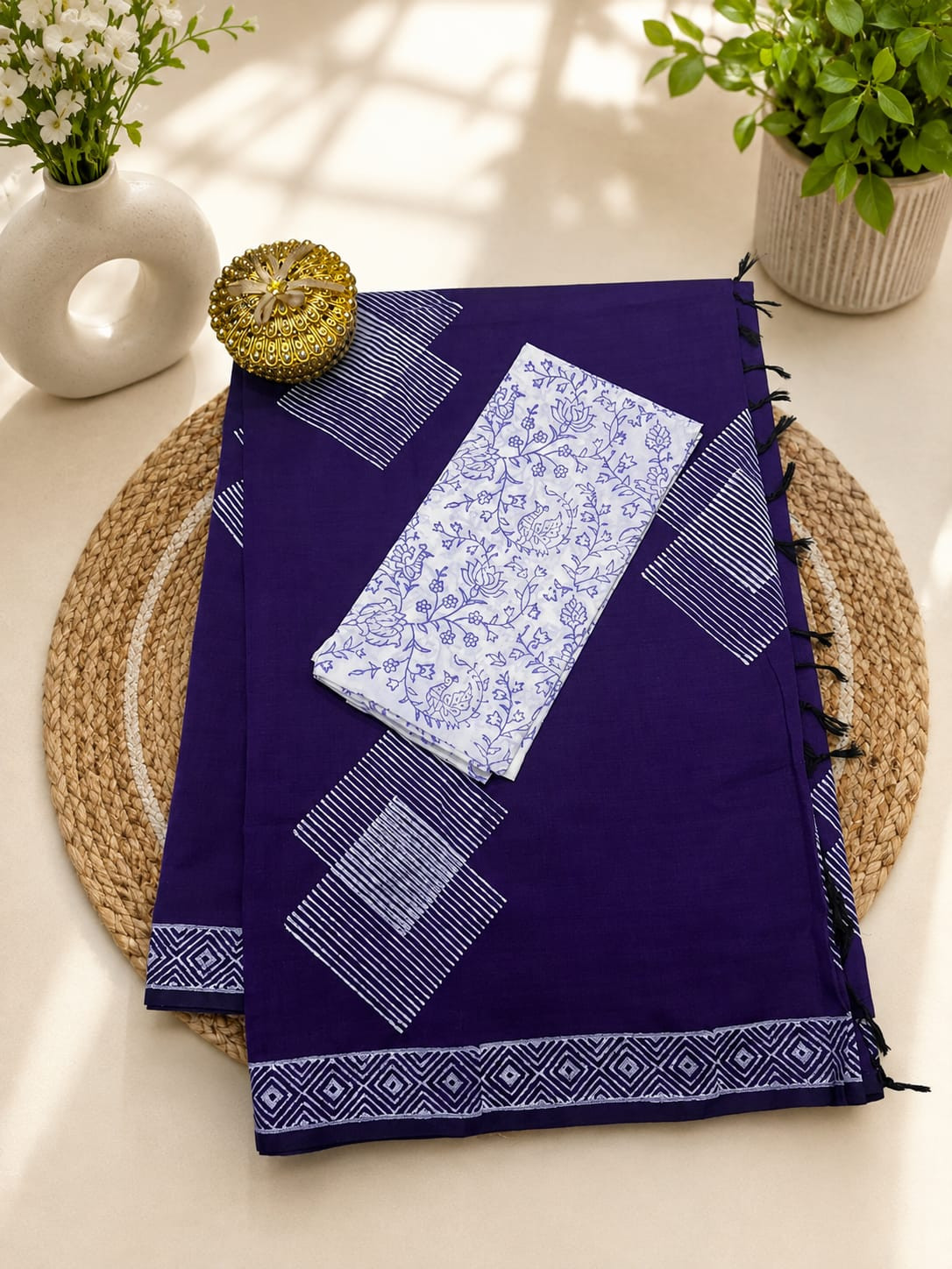 South cotton mix printed saree