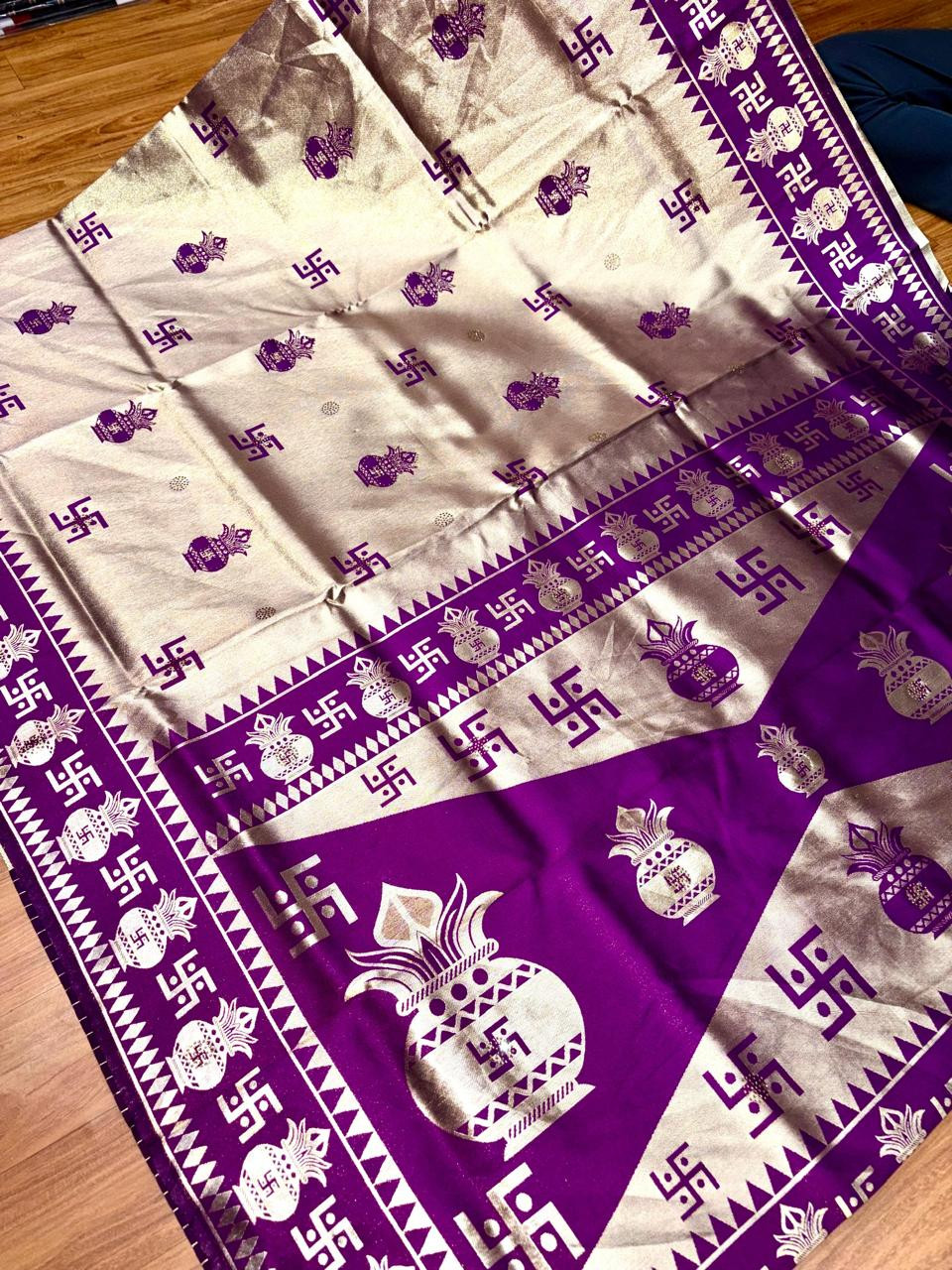 TISSUE SILK SAREE WITH BLOUSE PIECE
