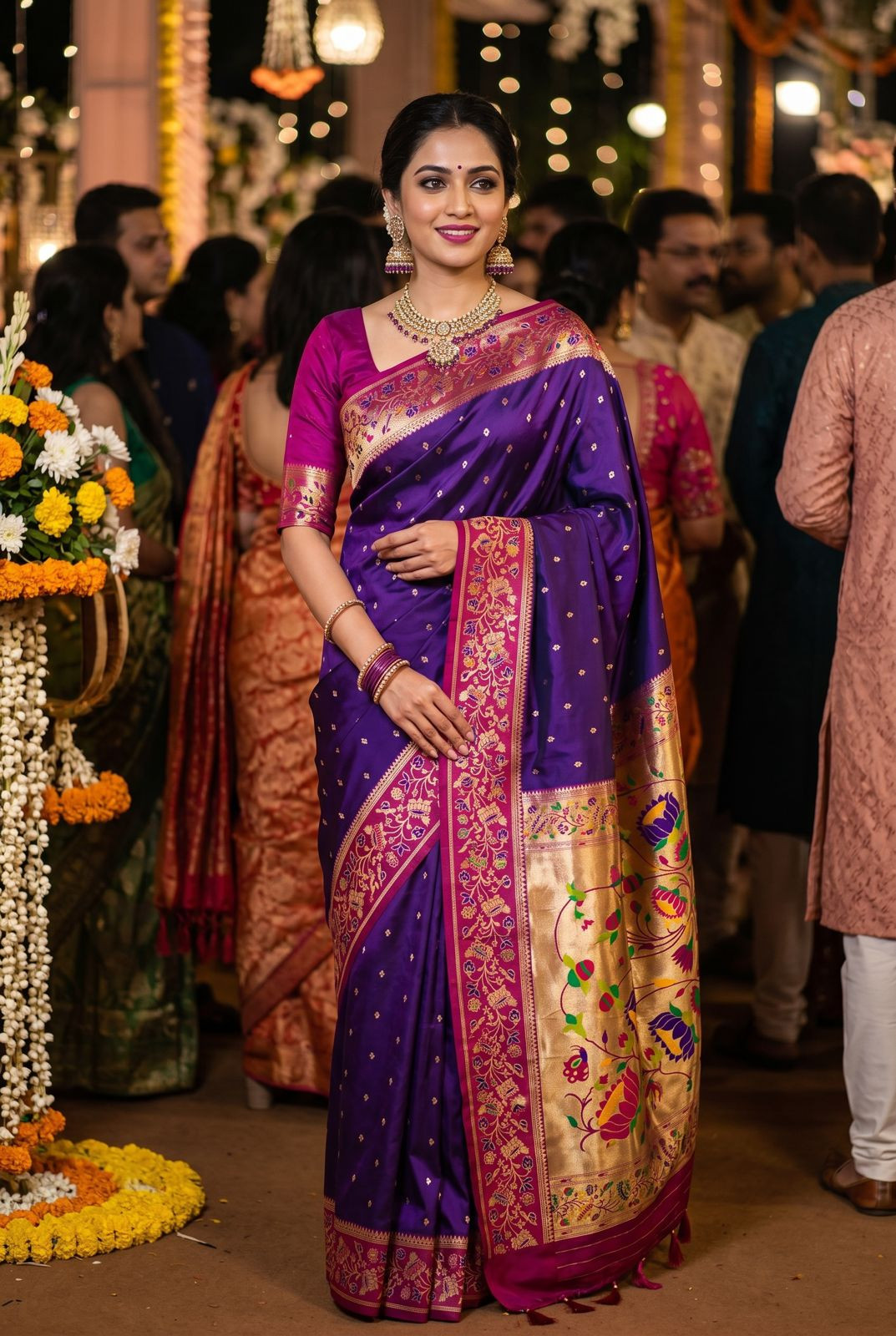 Paithani saree with *Heavy soft silk fabric* with