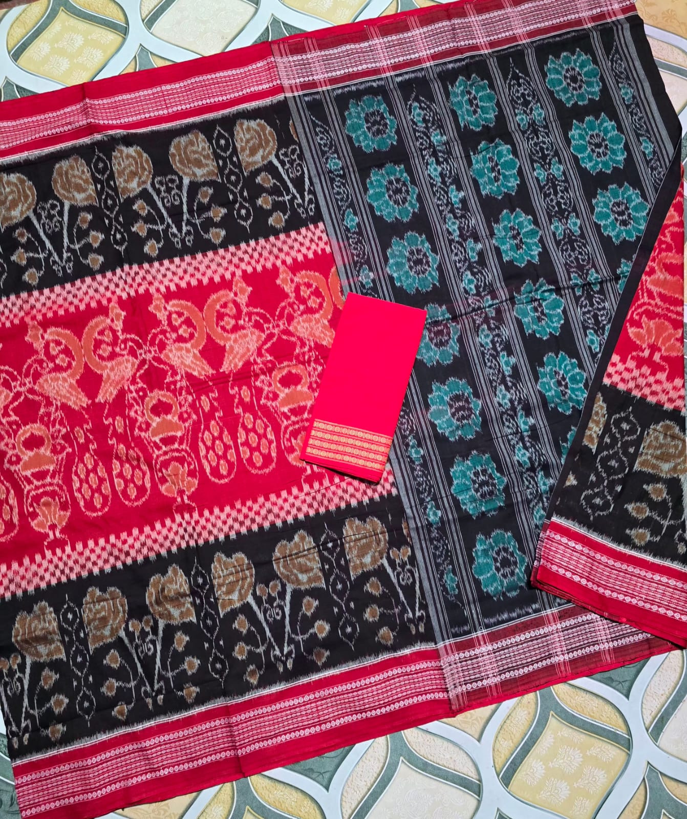 Sambalpuri cotton saree with blouse