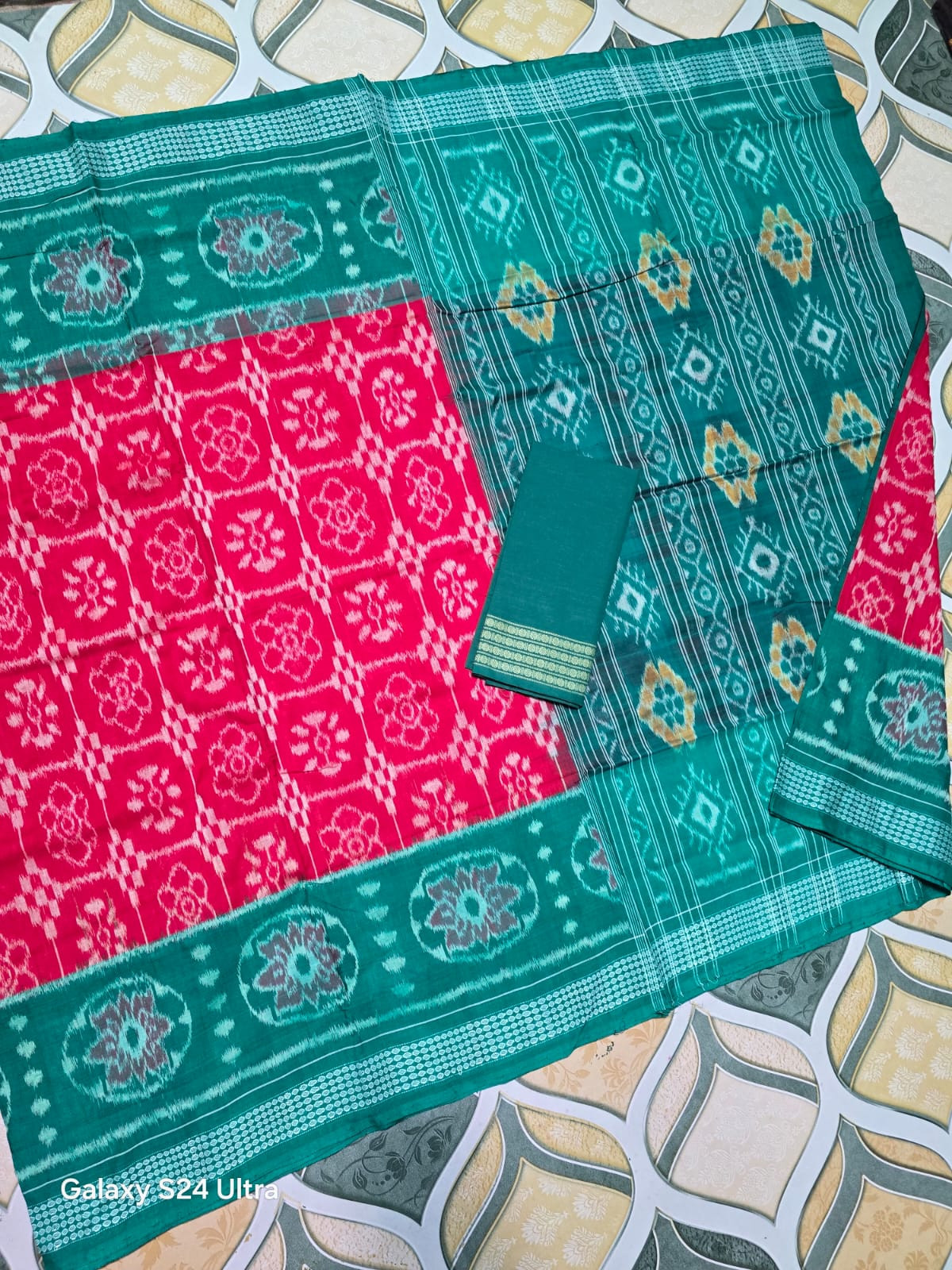 Pure cotton Sambalpuri sarees with blouse