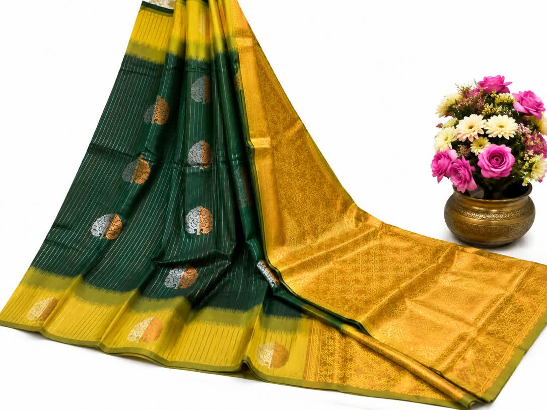 Semi silk sarees contrast pallu Matching contrast running blouse