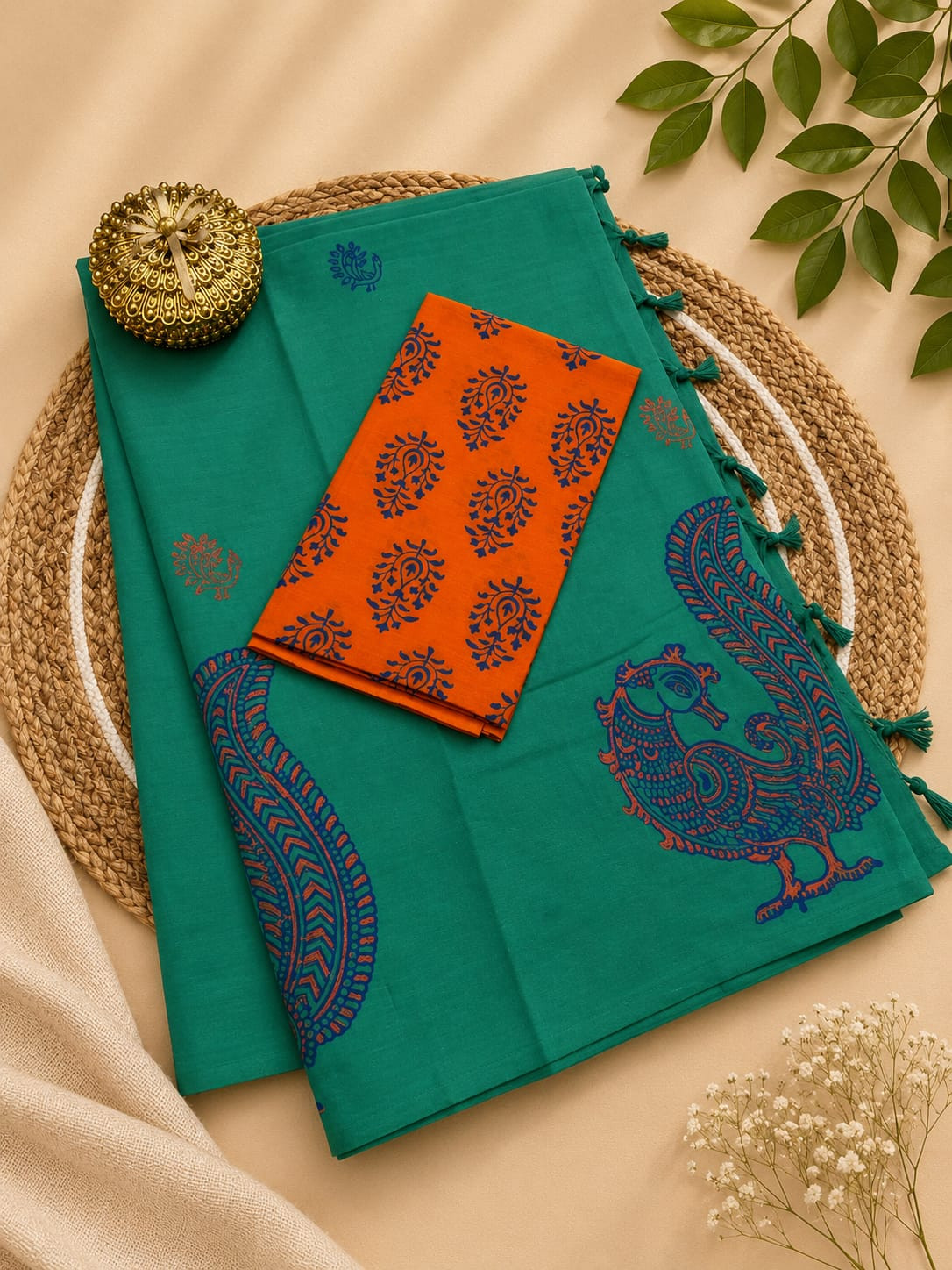 South cotton mix printed saree