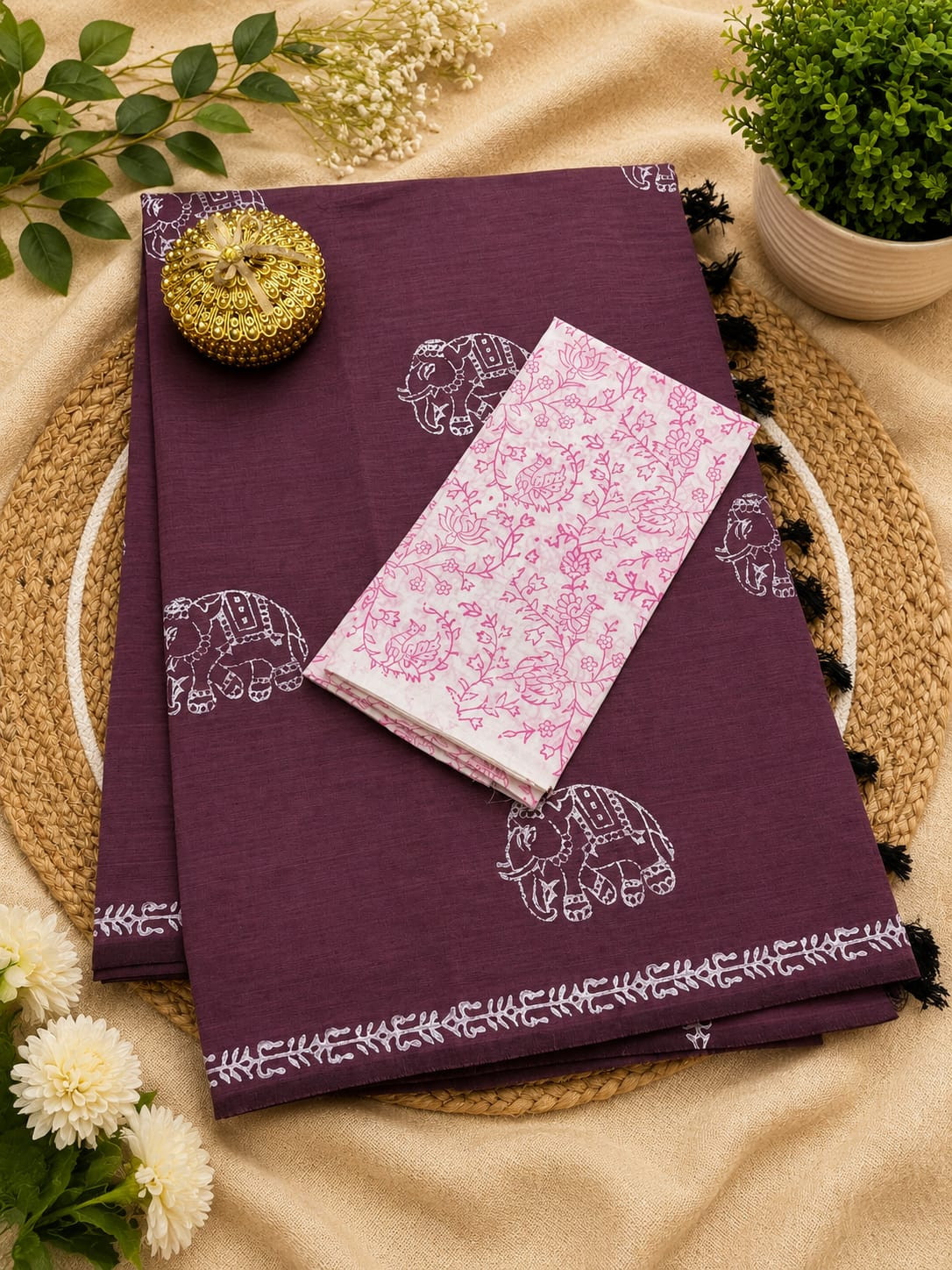 South cotton mix printed saree
