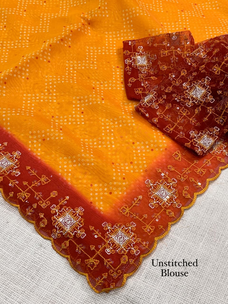Nakhrali Organza Bandhej Saree