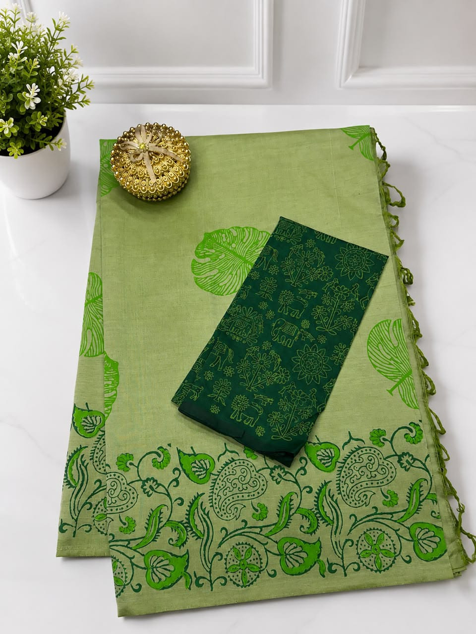 South cotton mix printed saree