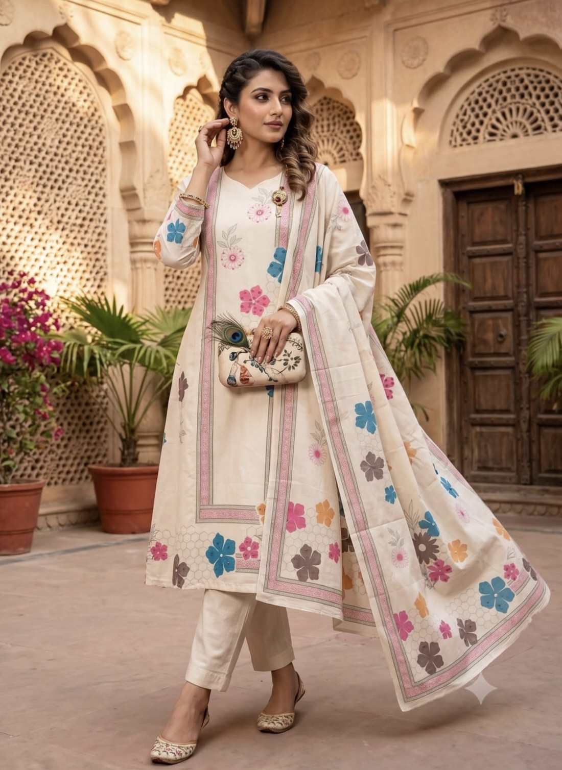 Floral Charm Straight Kurta Set