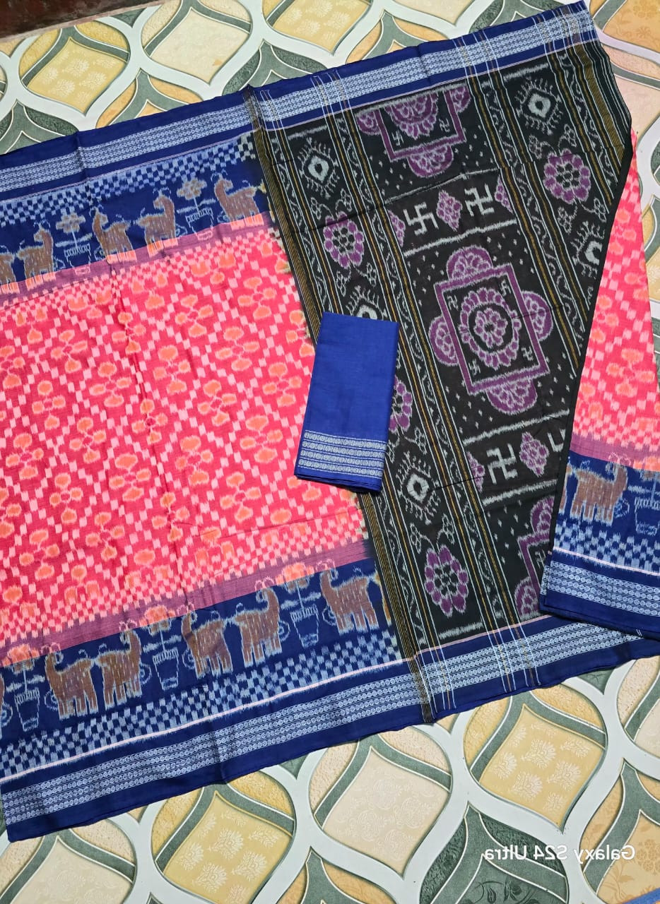 Sambalpuri cotton saree with blouse