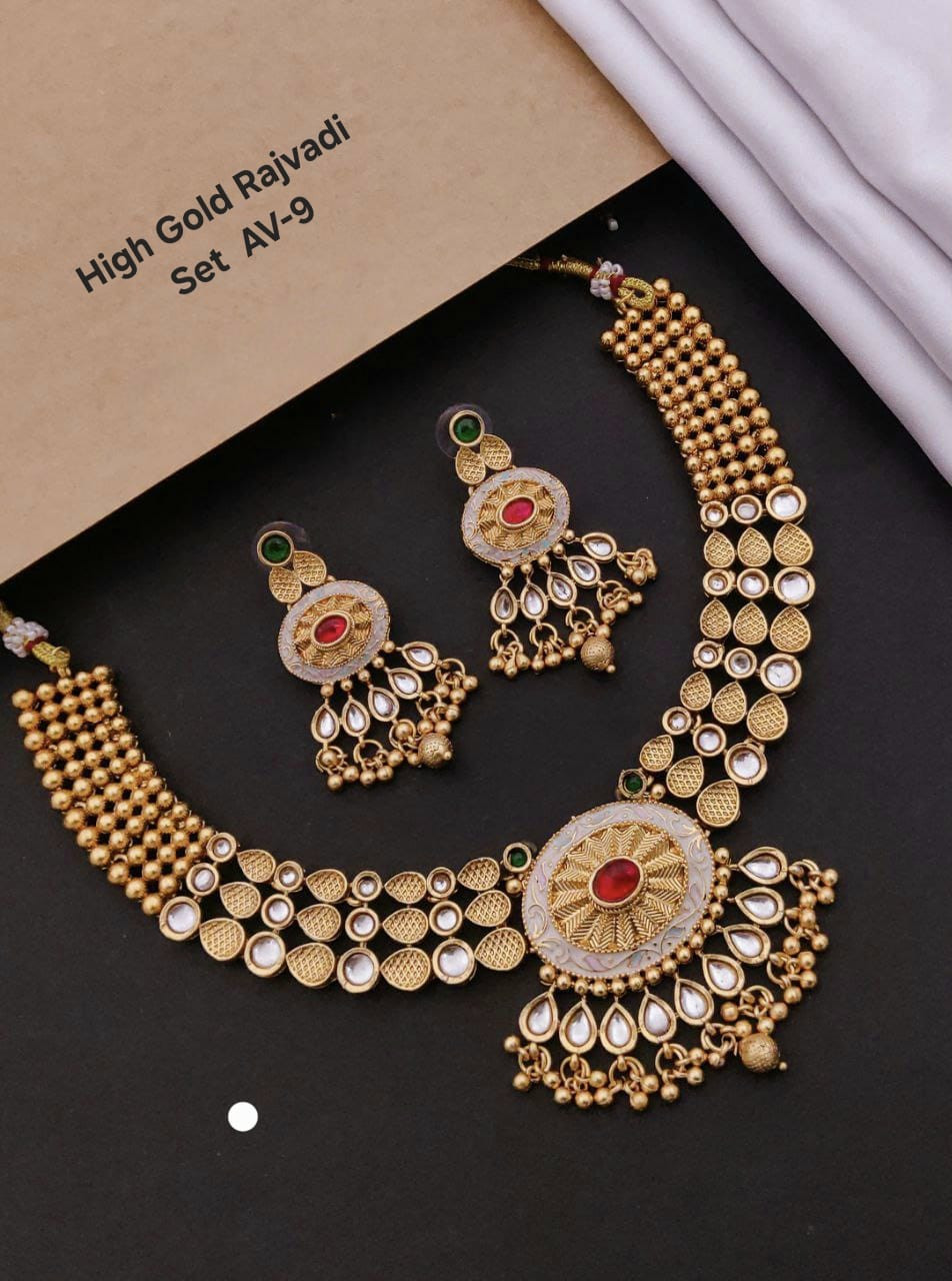 Premium gold necklace set-green