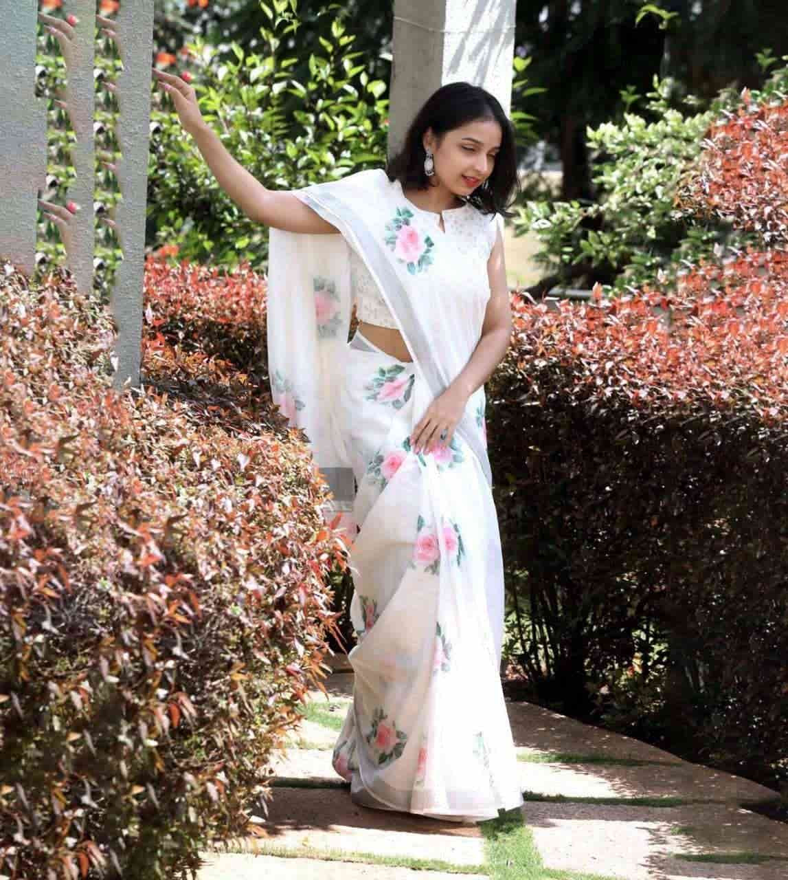Digital print patta saree