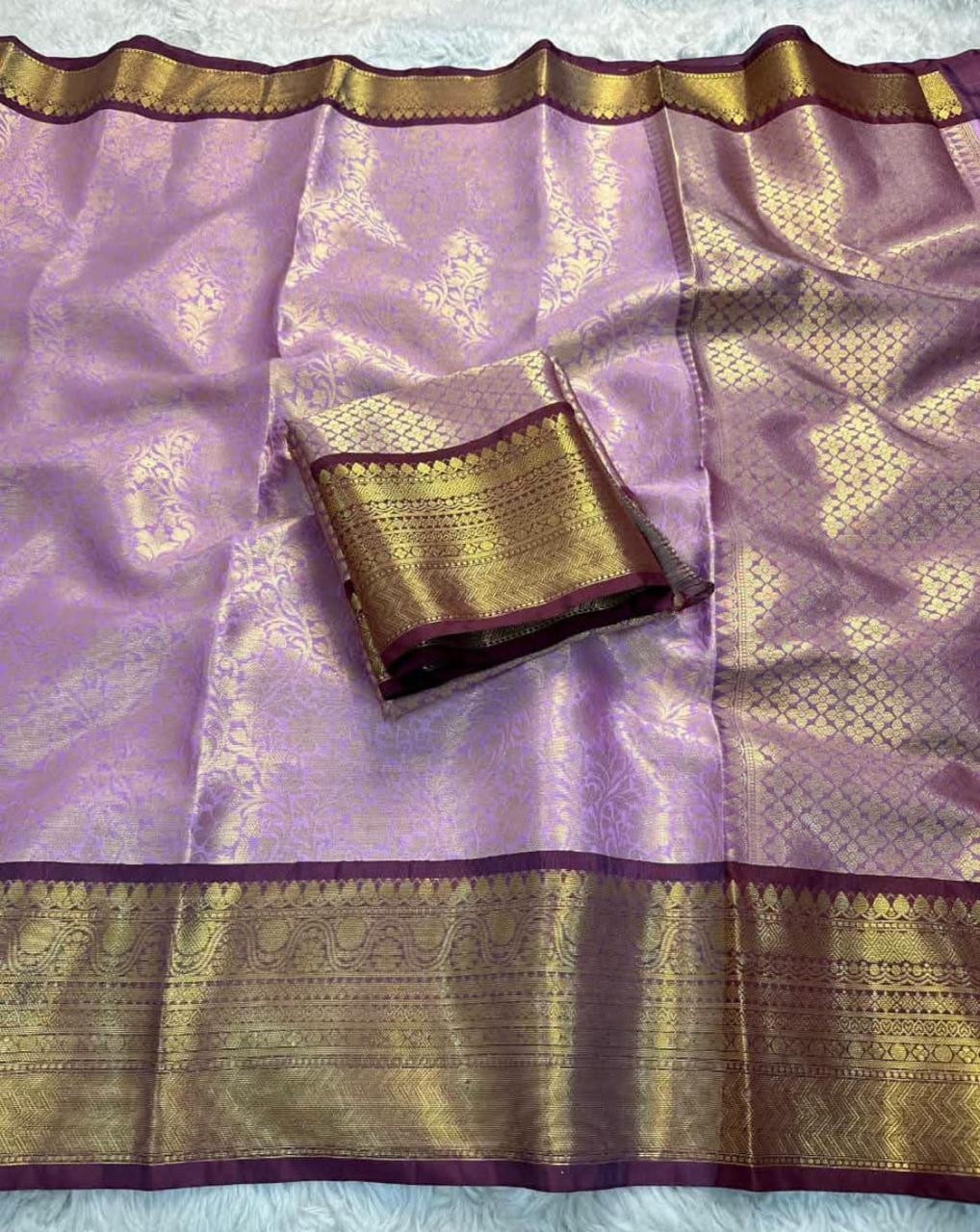 Party Wear Semi Tissue Silk Saree