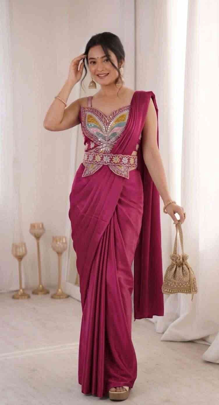 Embroidery sequence saree