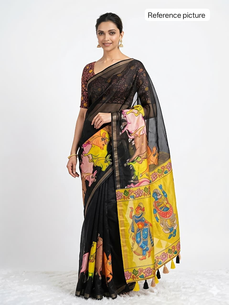 PICHWAI Saree — a beautiful blend of traditional charm and contemporary elegance.