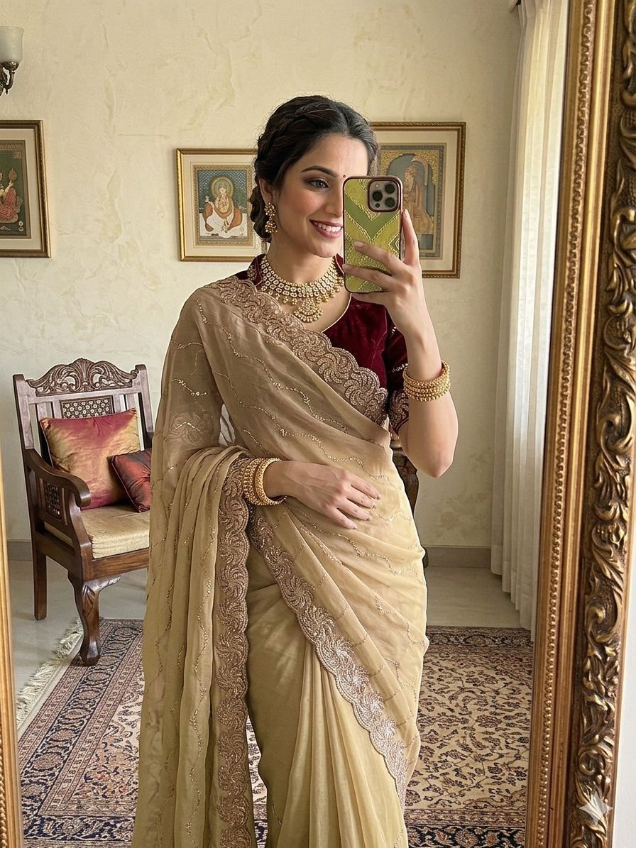 Classic embroidery saree
