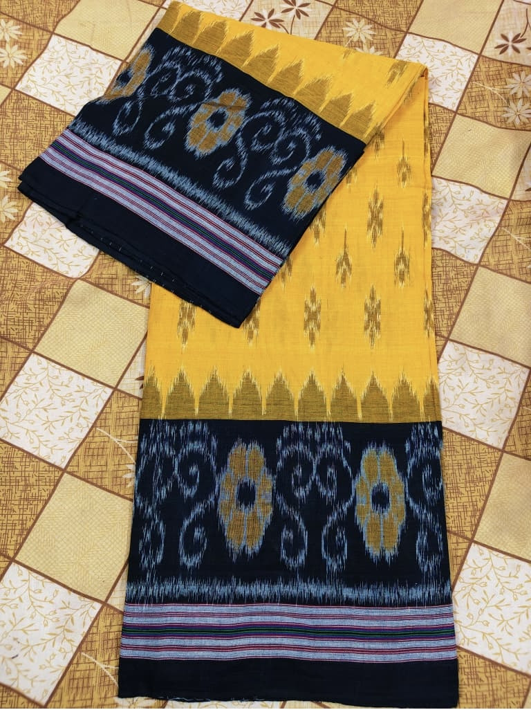 Elegant Laxmipada Cotton Sambalpuri Ikat Saree