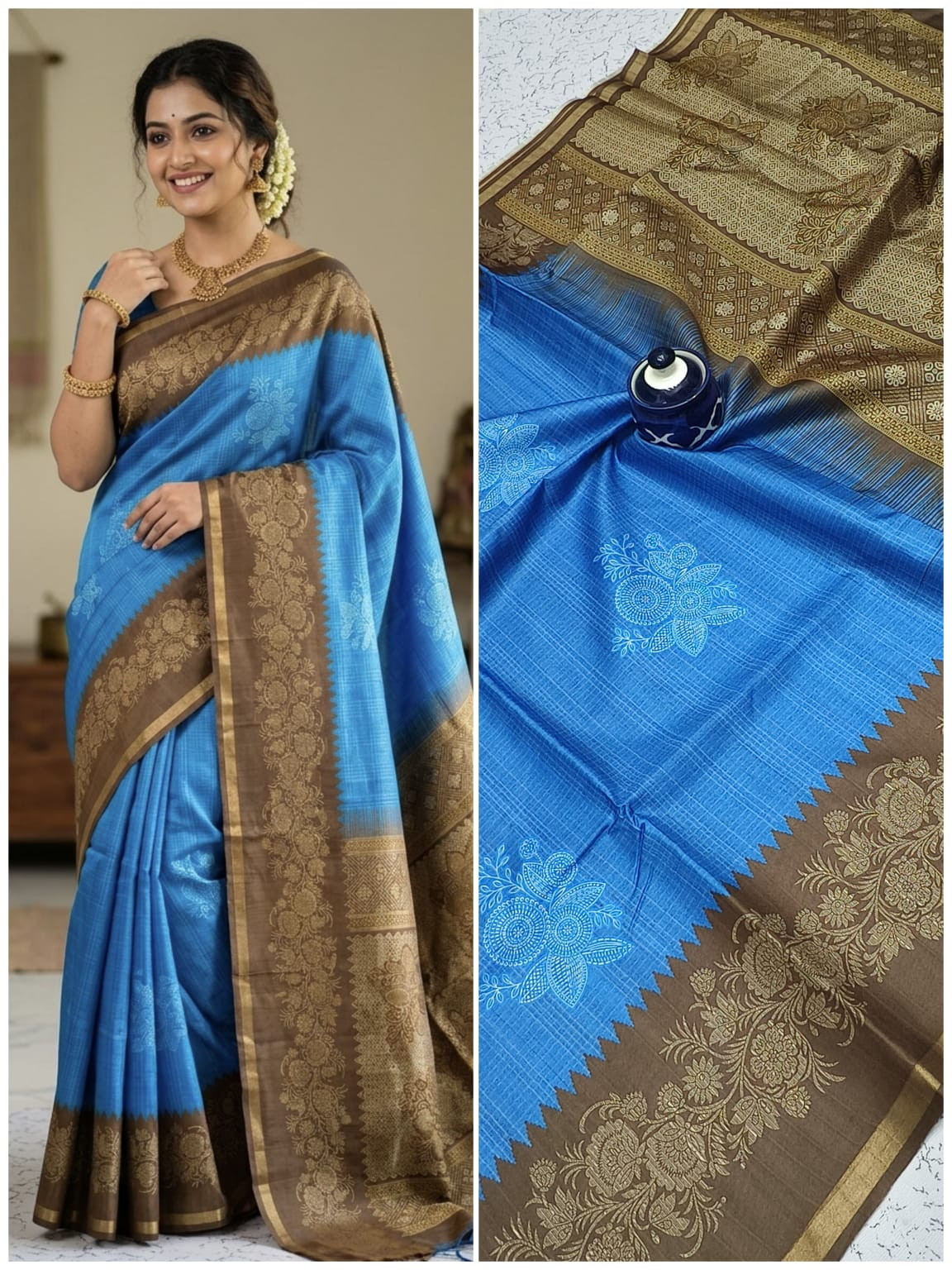 Silkworm cotton sarees