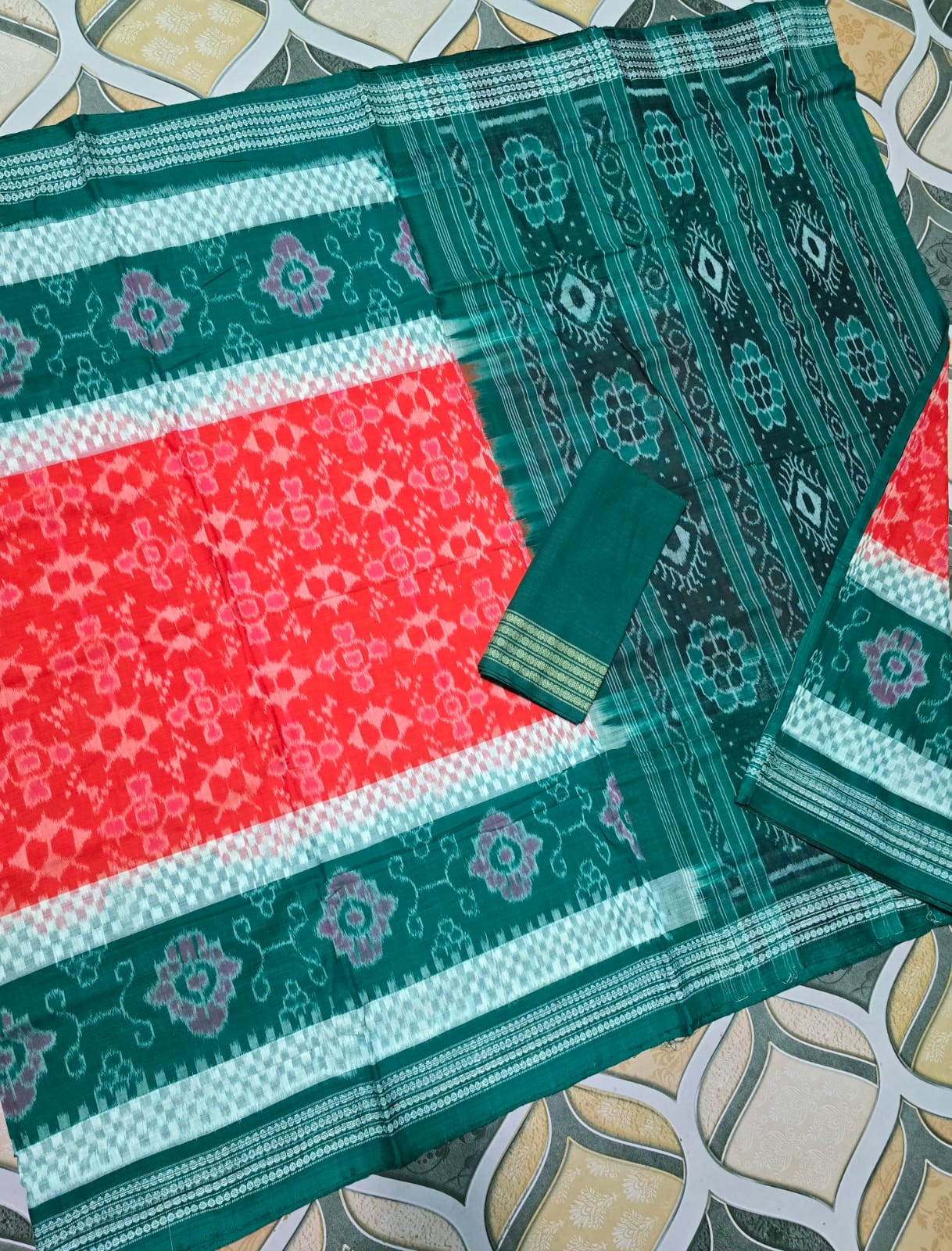 Sambalpuri cotton saree with blouse