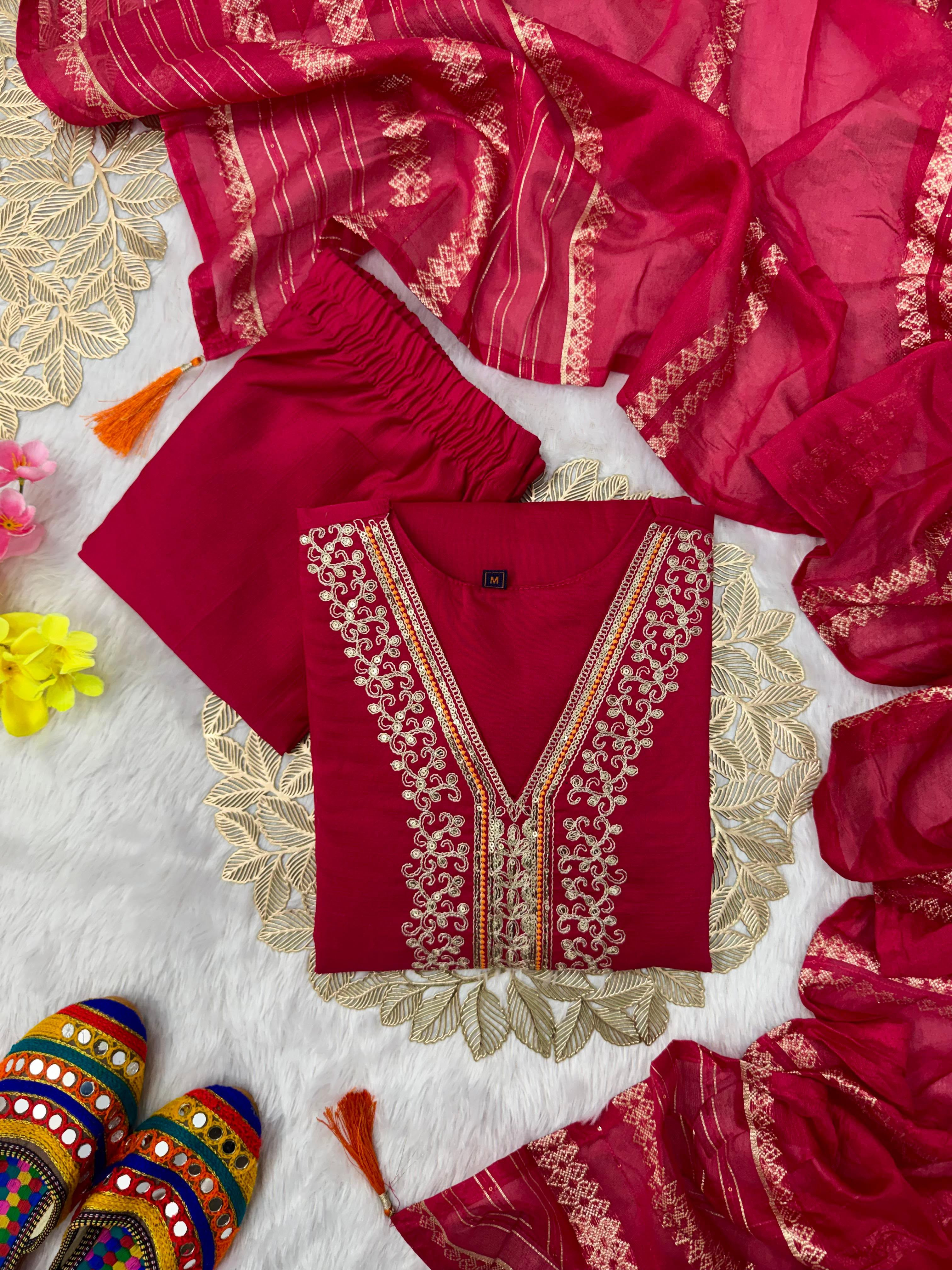 New designer kurti pant dupatta set
