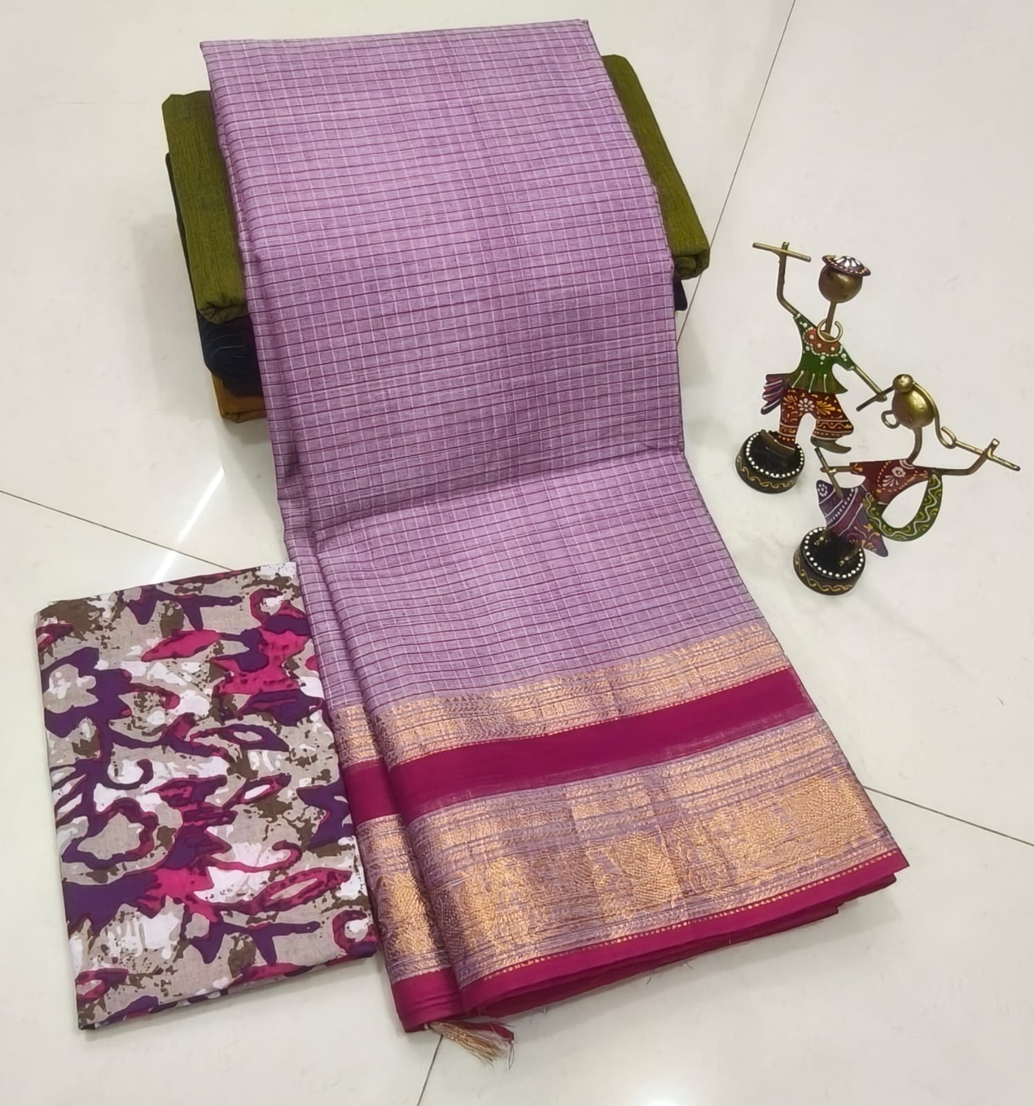 Checked putta saree