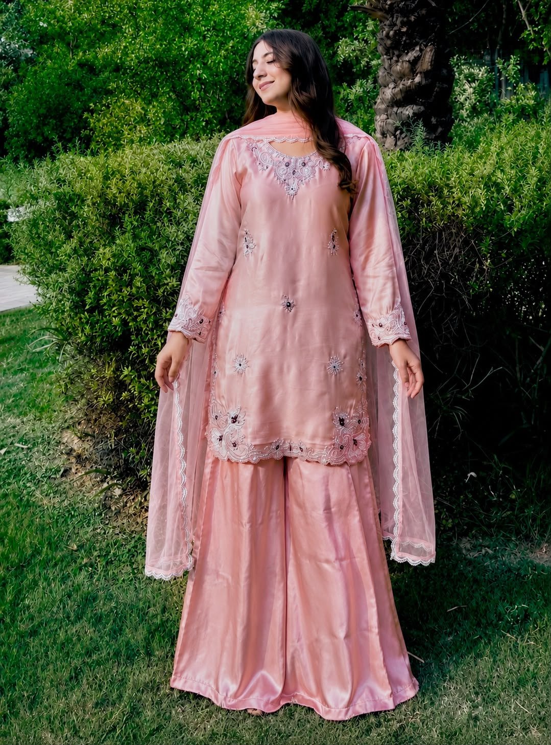 STYLISH TOP, PLAZZO WITH DUPPATA SET