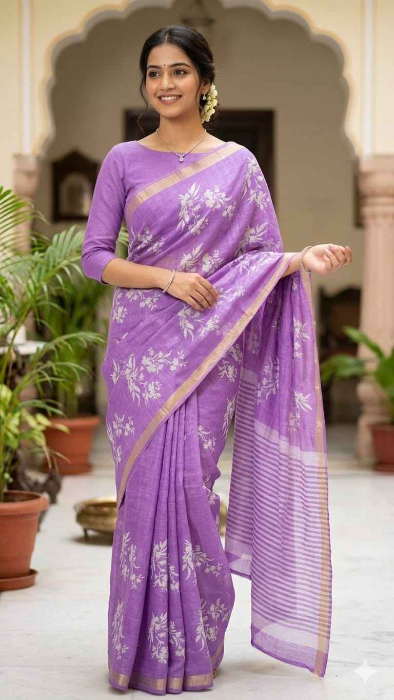 Lilen Cotton saree