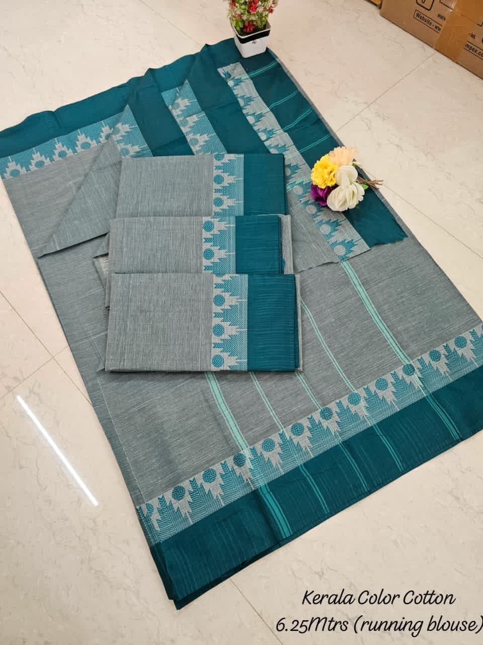 Kerala cotton saree with blouse