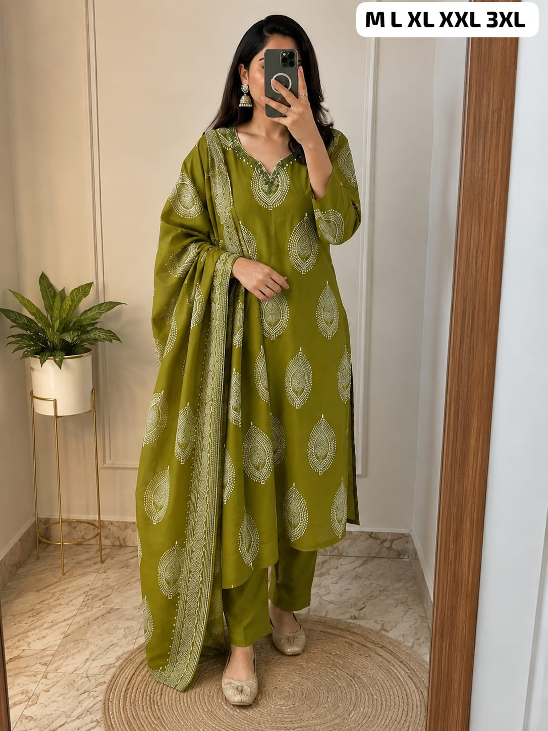 MORGAN SILK PRINTED KURTI, PANT WITH DUPATTA