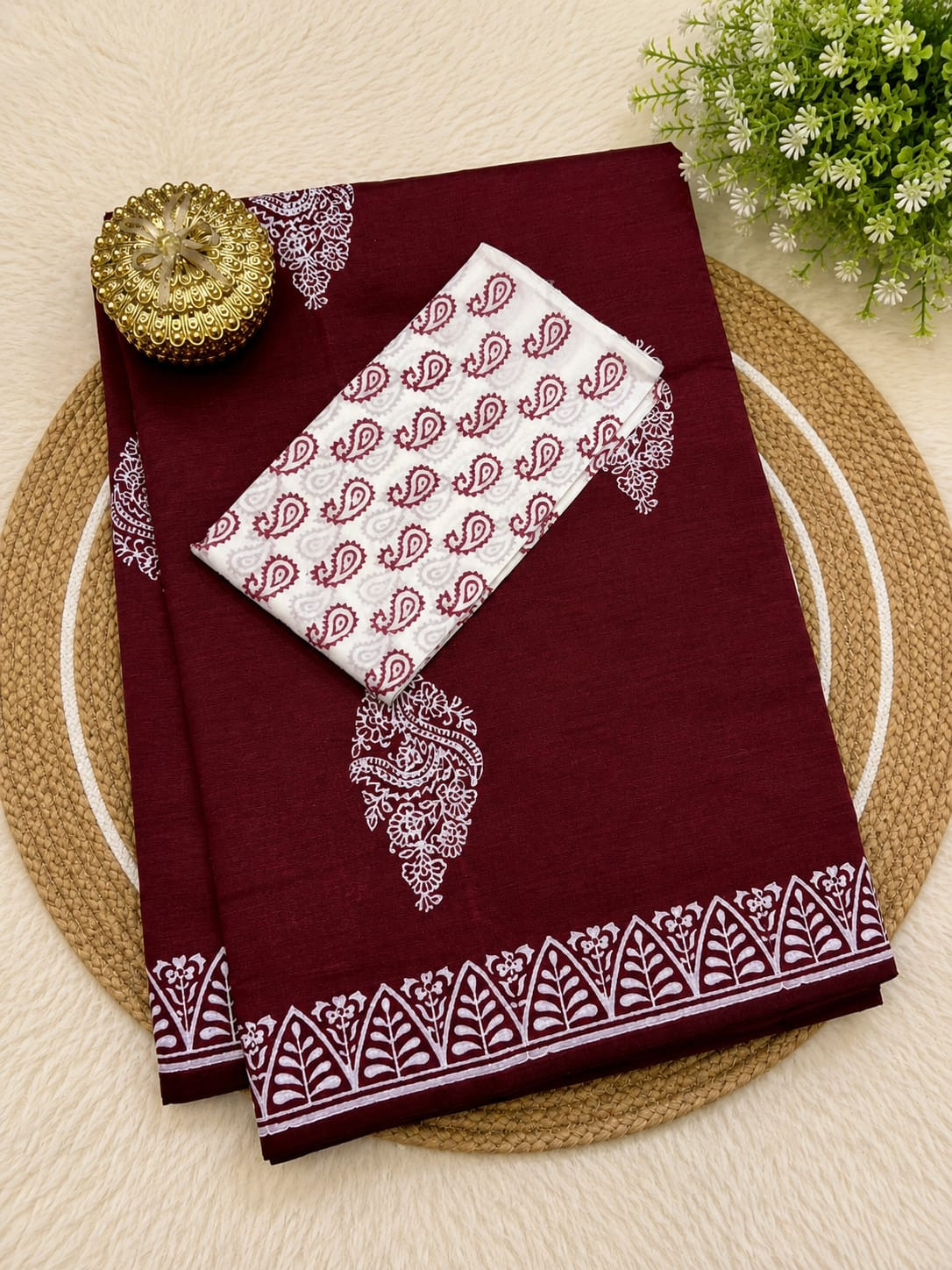 South cotton mix printed saree