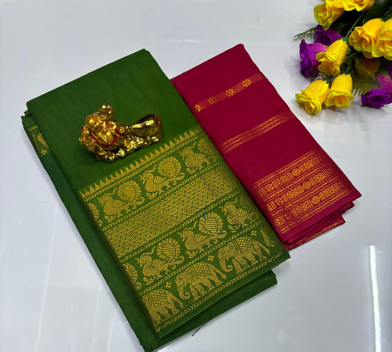 Meenakshi gopuram design saree