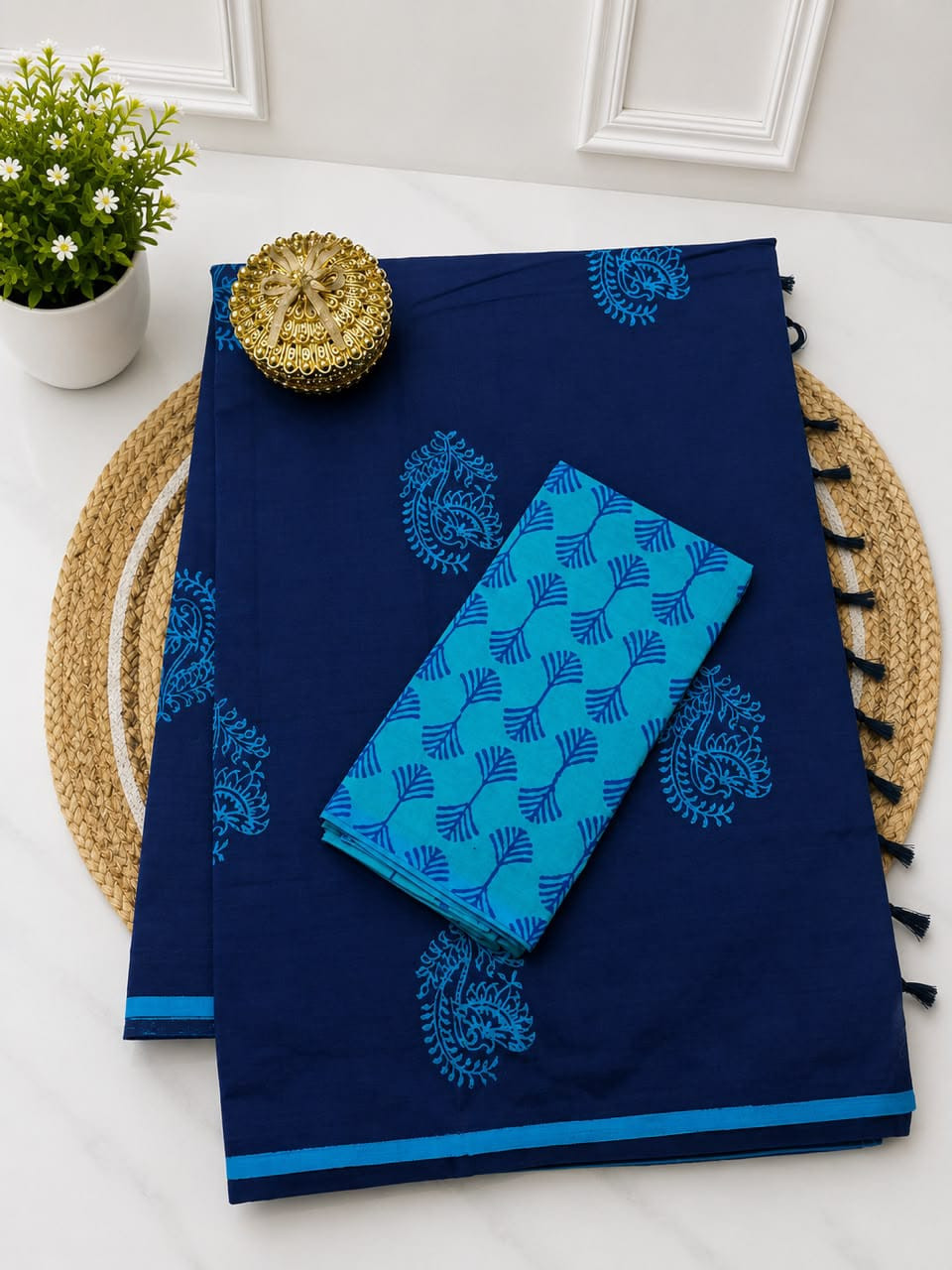 South cotton mix printed saree