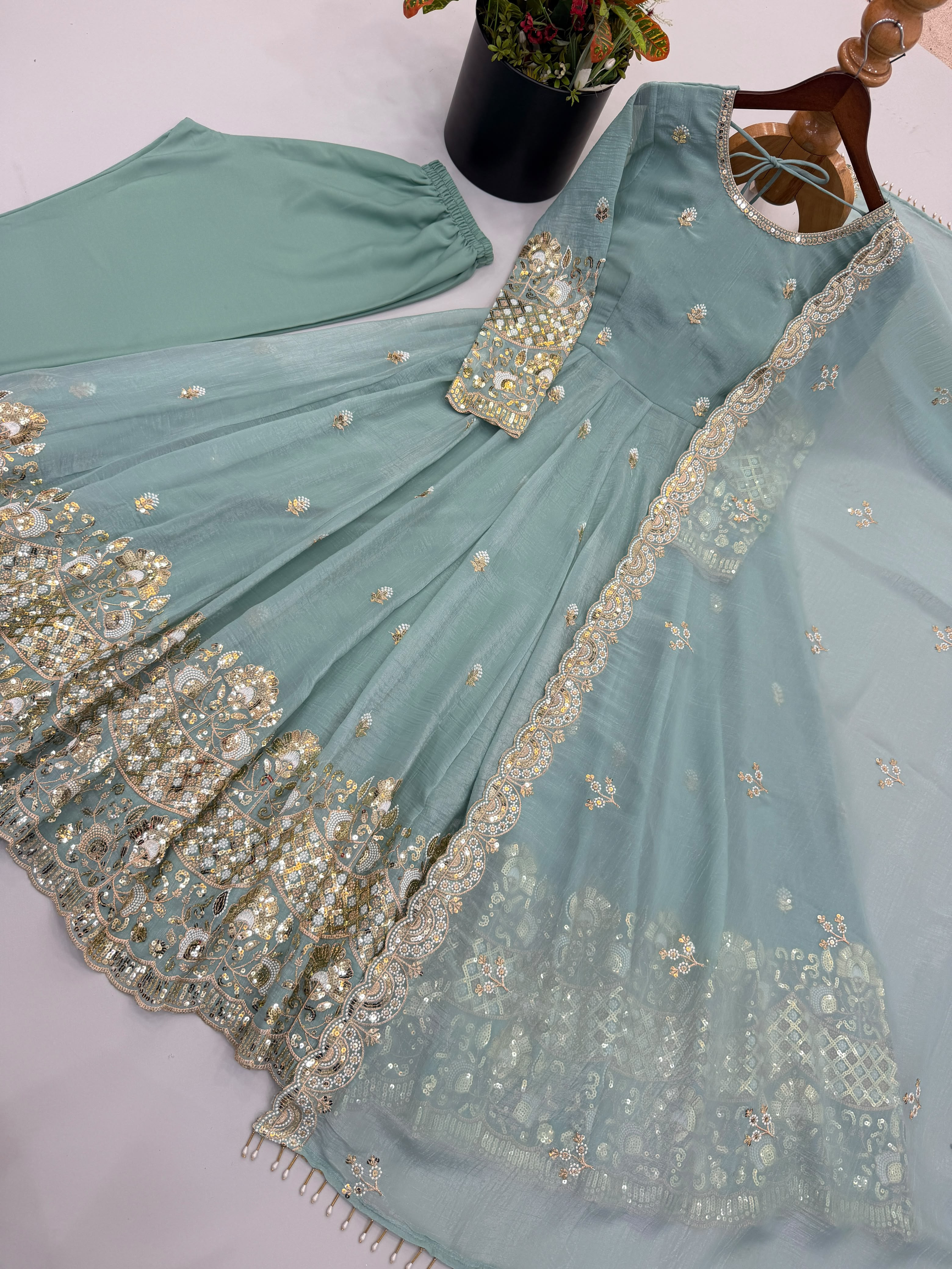 Embroidery silk woman ethnic wear