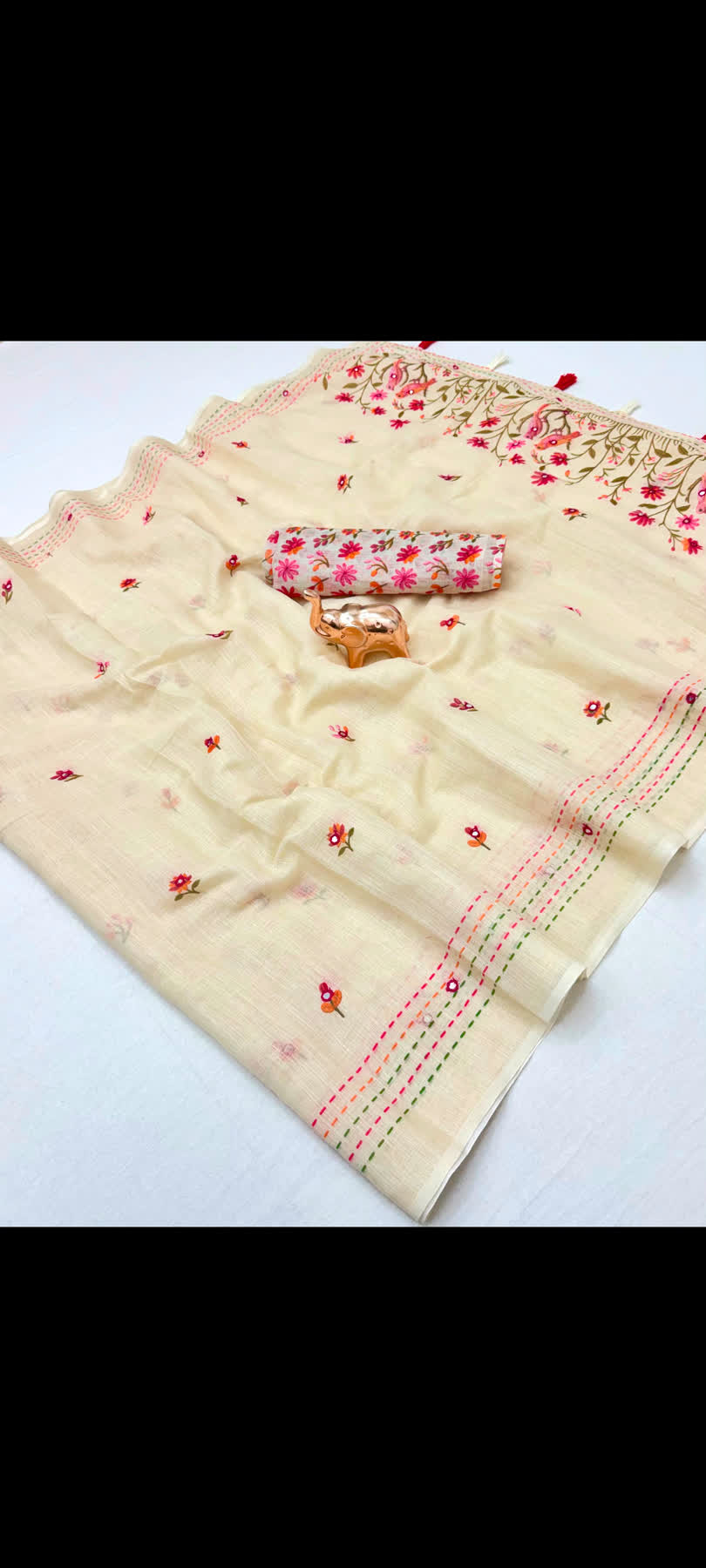 Kalamkari Linen cotton saree with Digital prints