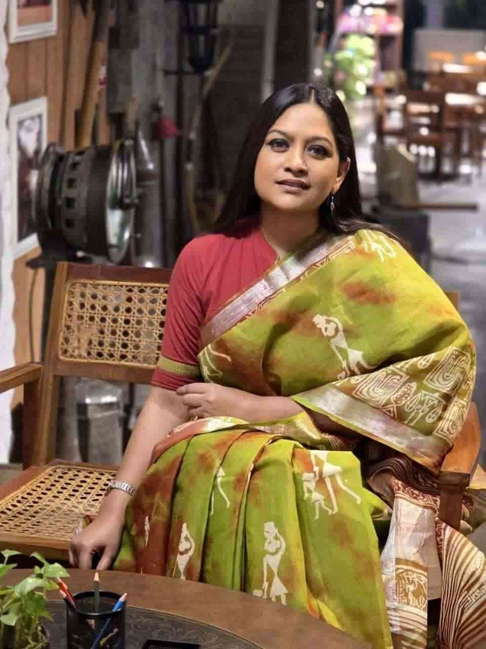 Digital print patta saree