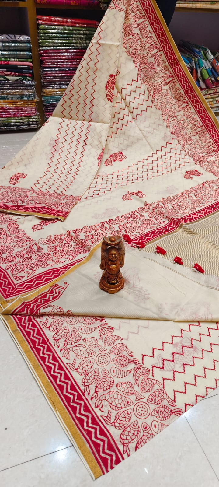 Butic saree with blouse pcs