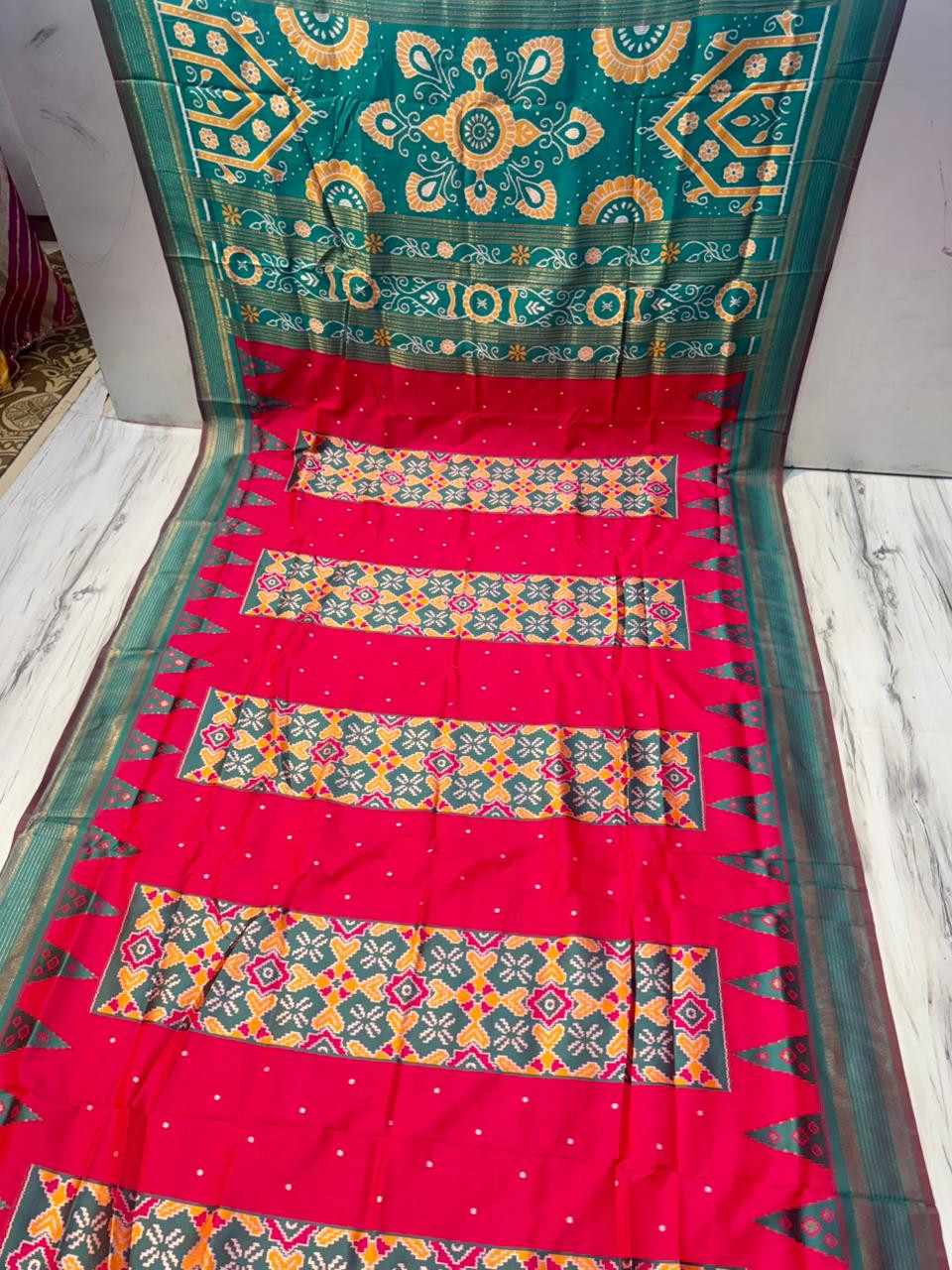 Ikkat Hyco Silk Saree