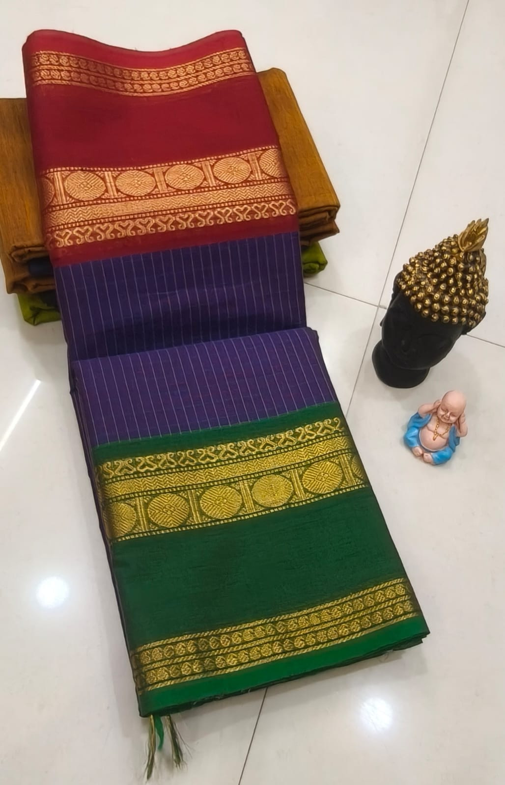 Checked putta cotton saree