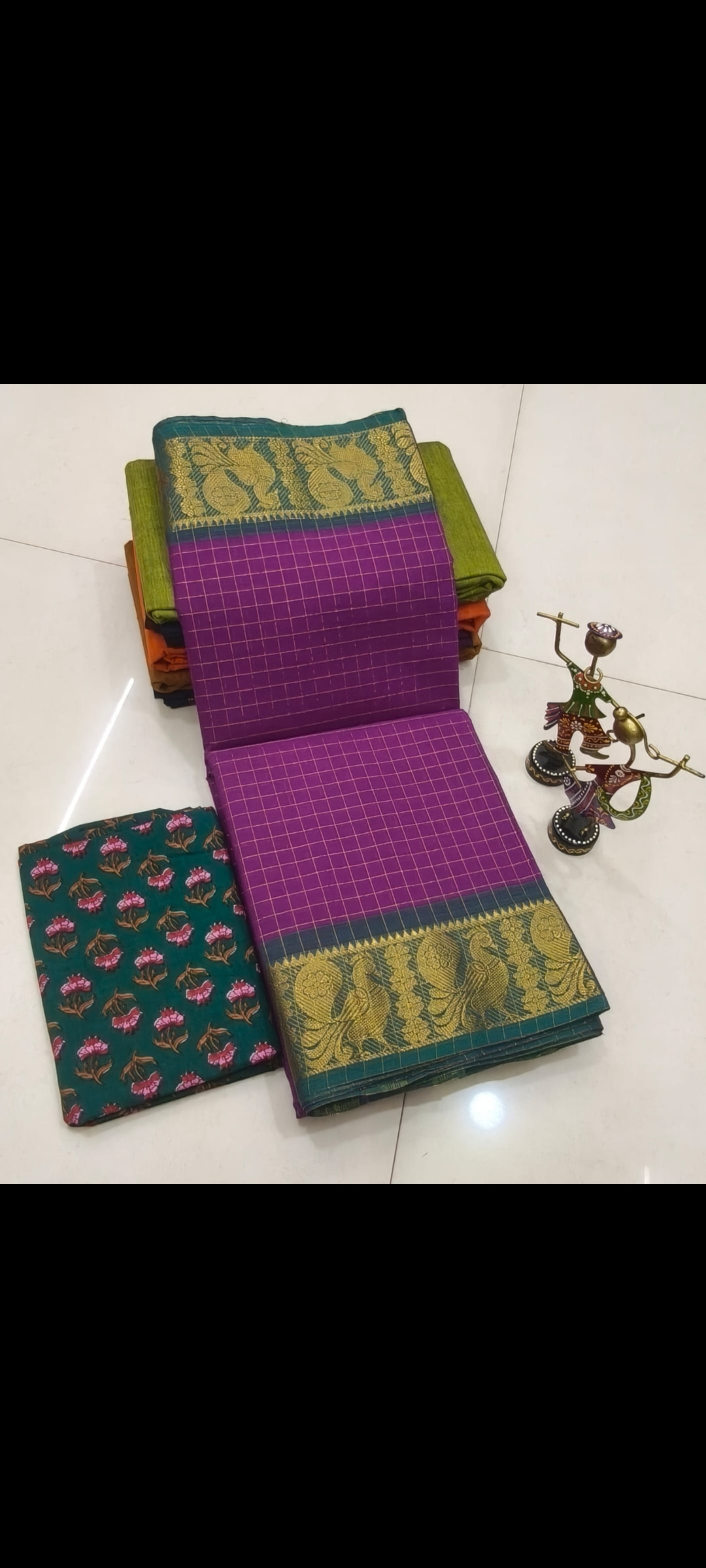 Zari Annam & Kandangi Checked Saree