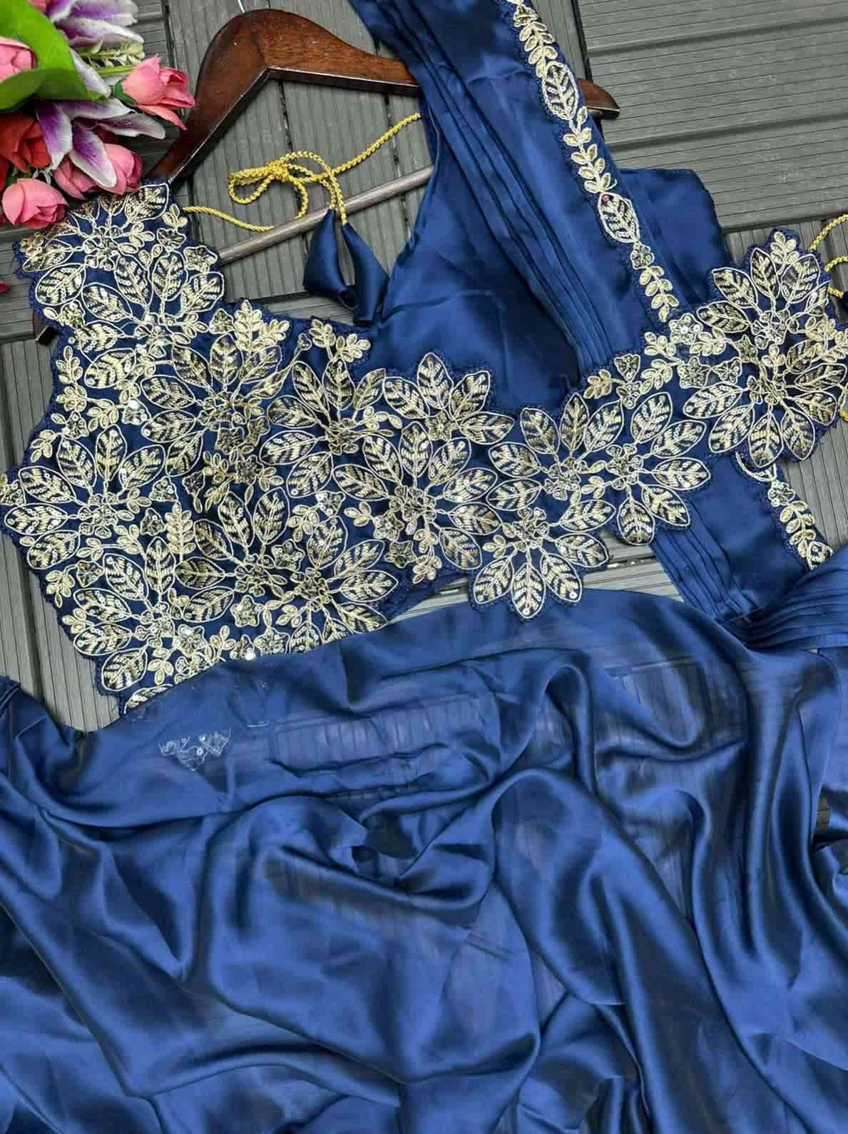 Embroidery coding work saree