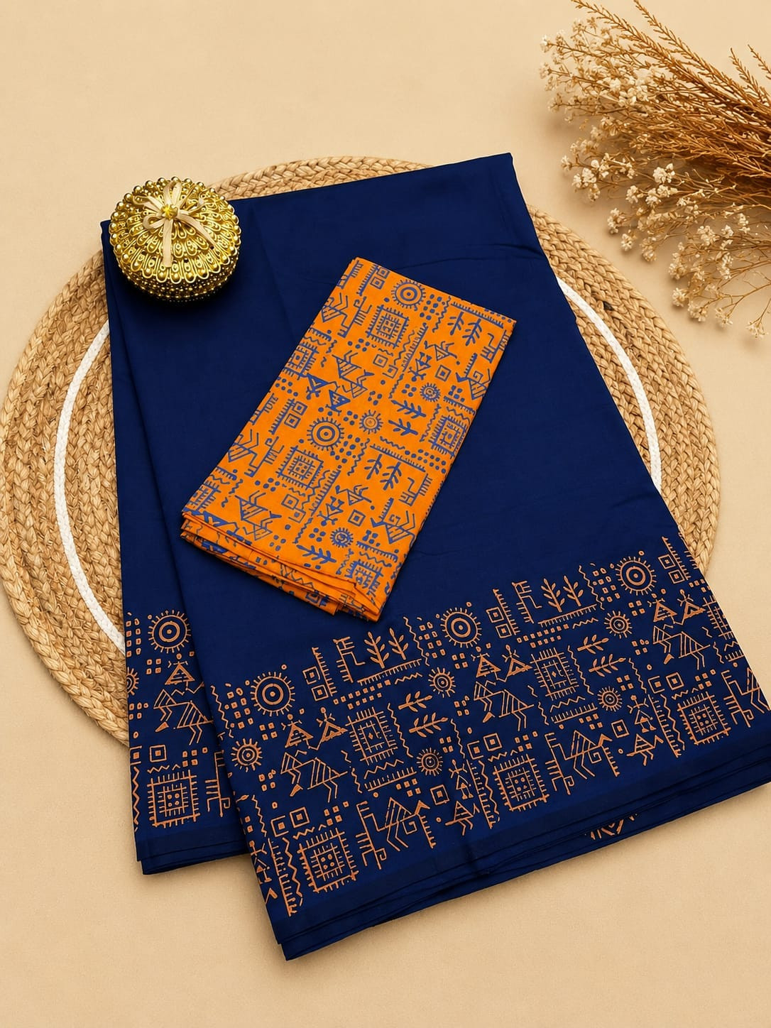 BLOCK PRINTED SAREES WITH  BLOUSE