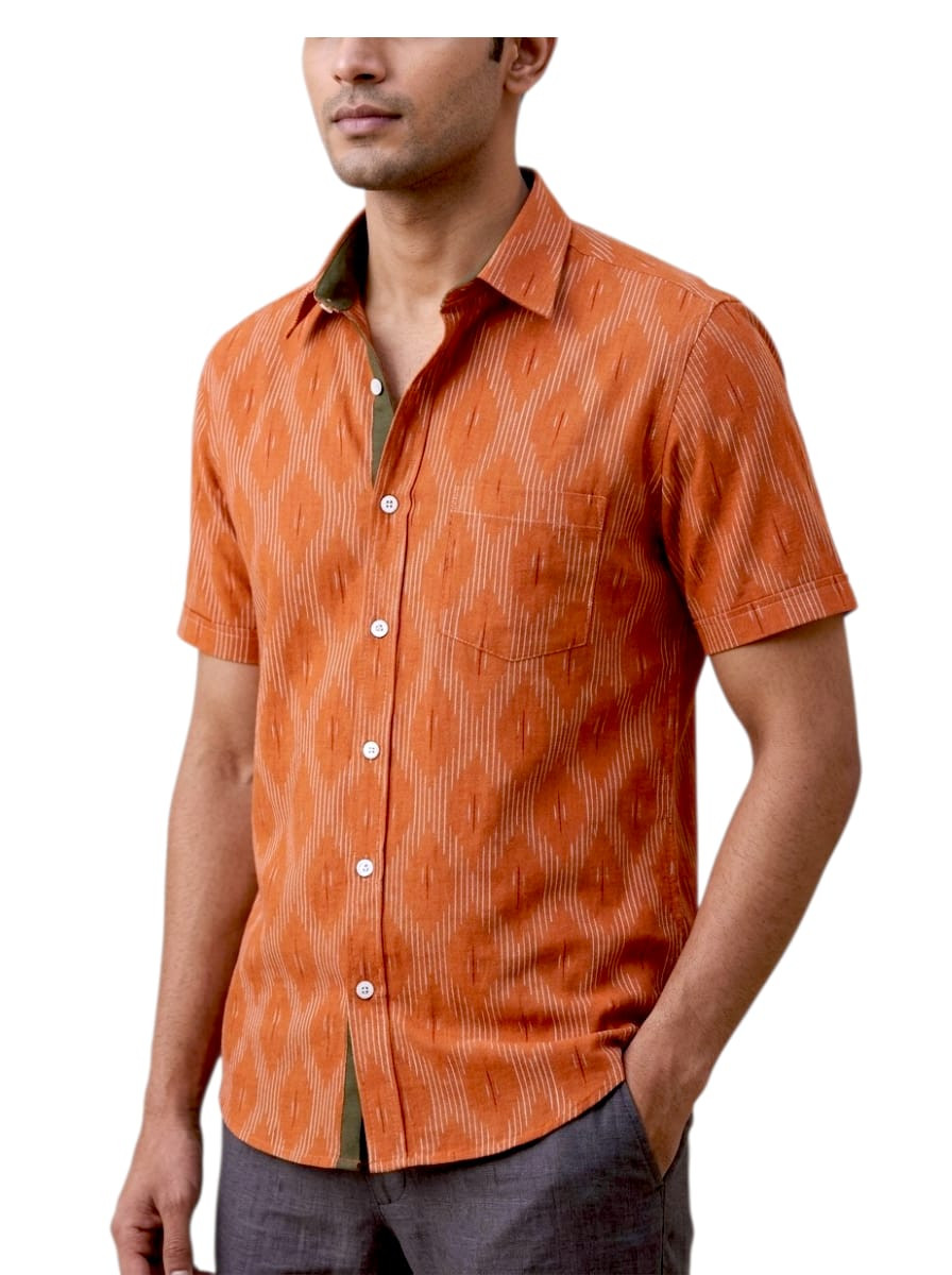 IKKAT COTTON HALF SHIRT