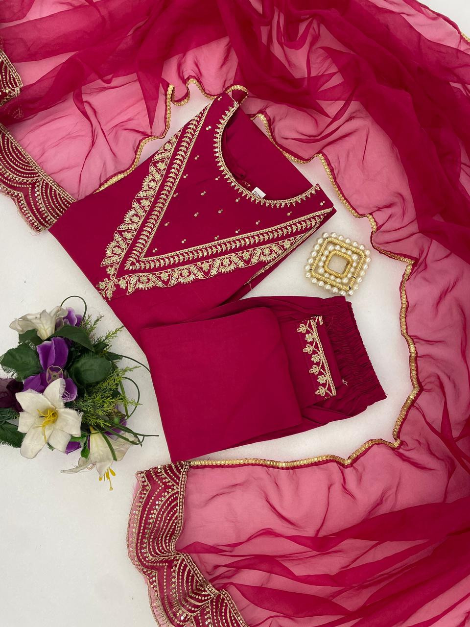 Embroidered  Suit Set