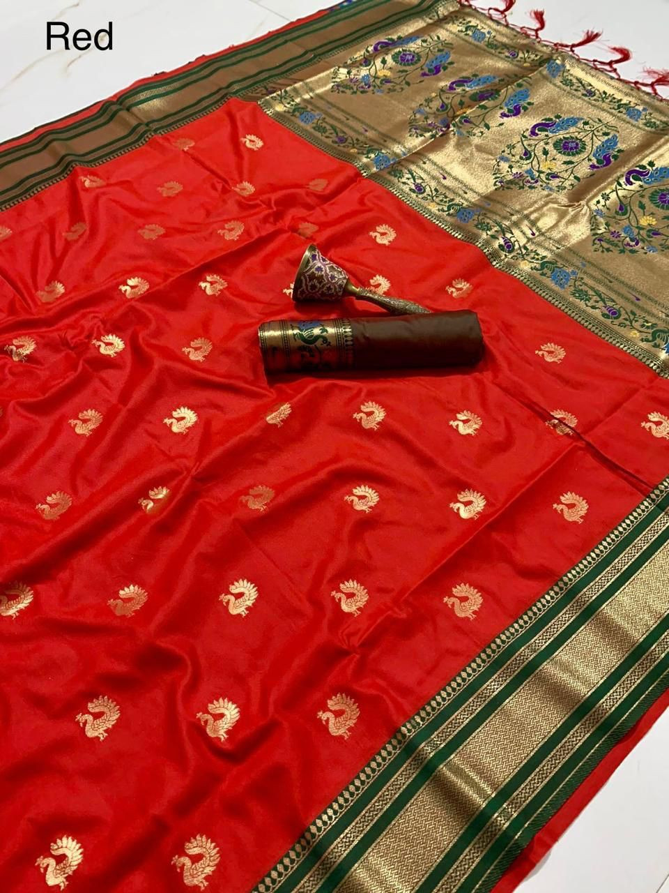 Pure Soft Kanchivaram Pethani Silk Saree